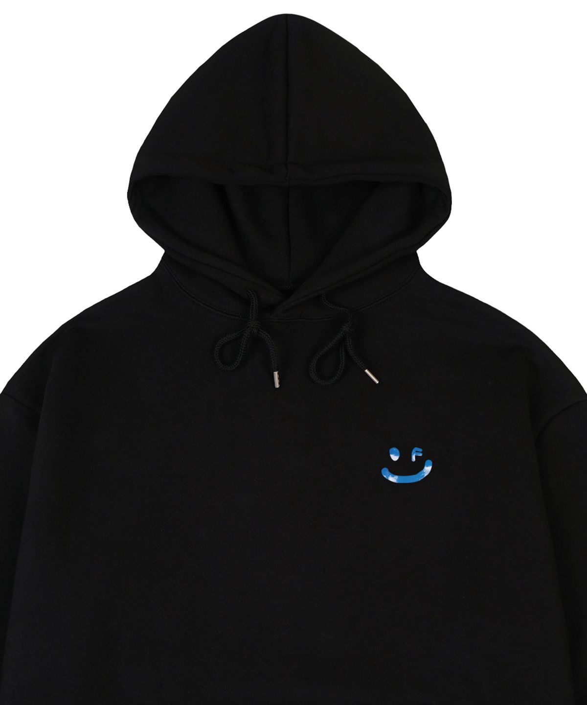 그레이버(GRAVER) [UNISEX]SKY 구름 드로잉스마일 후드티_블랙
