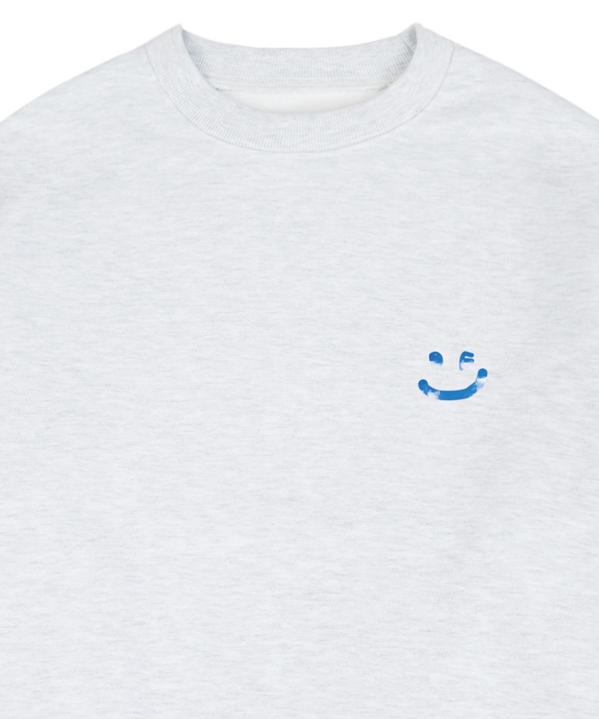 그레이버(GRAVER) [UNISEX]SKY 구름 드로잉스마일 맨투맨_멜란지화이트