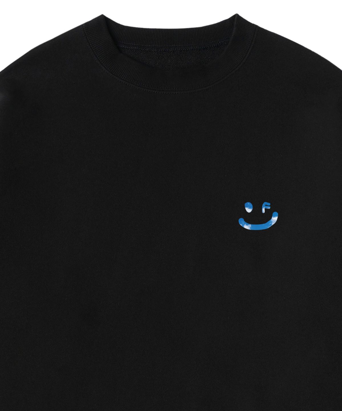 그레이버(GRAVER) [UNISEX]SKY 구름 드로잉스마일 맨투맨_블랙