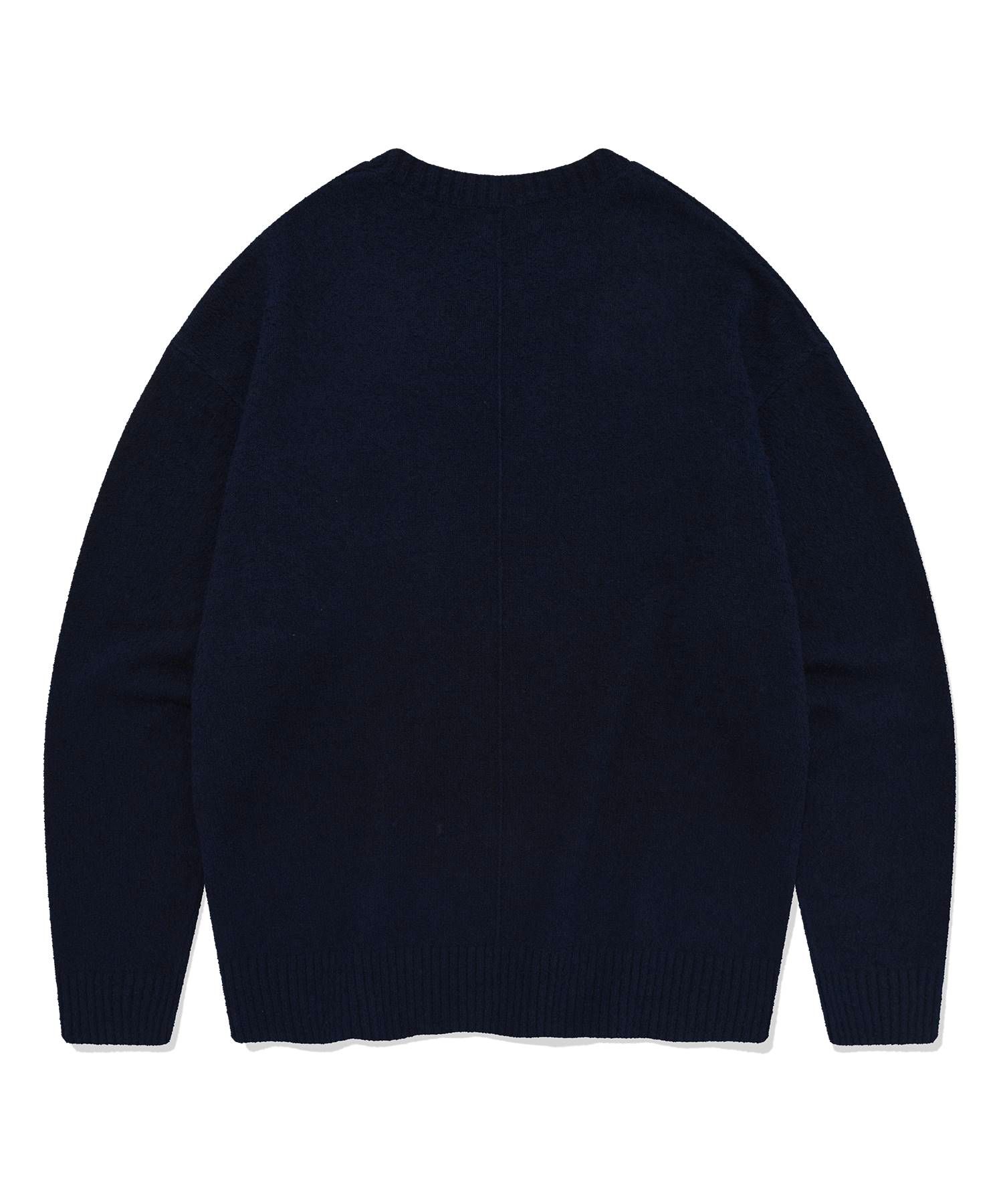 ★韓国の人気★【COVERNAT】★MIDDLE C LOGO CREWNECK KNI.T★ MUSINSA | COVERNAT Middle C logo crewneck knit black