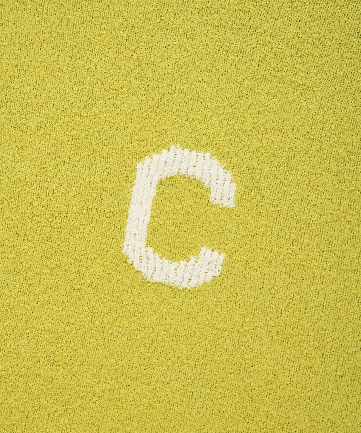 커버낫(COVERNAT) 미들 C 로고 크루넥 니트 라이트 라임
