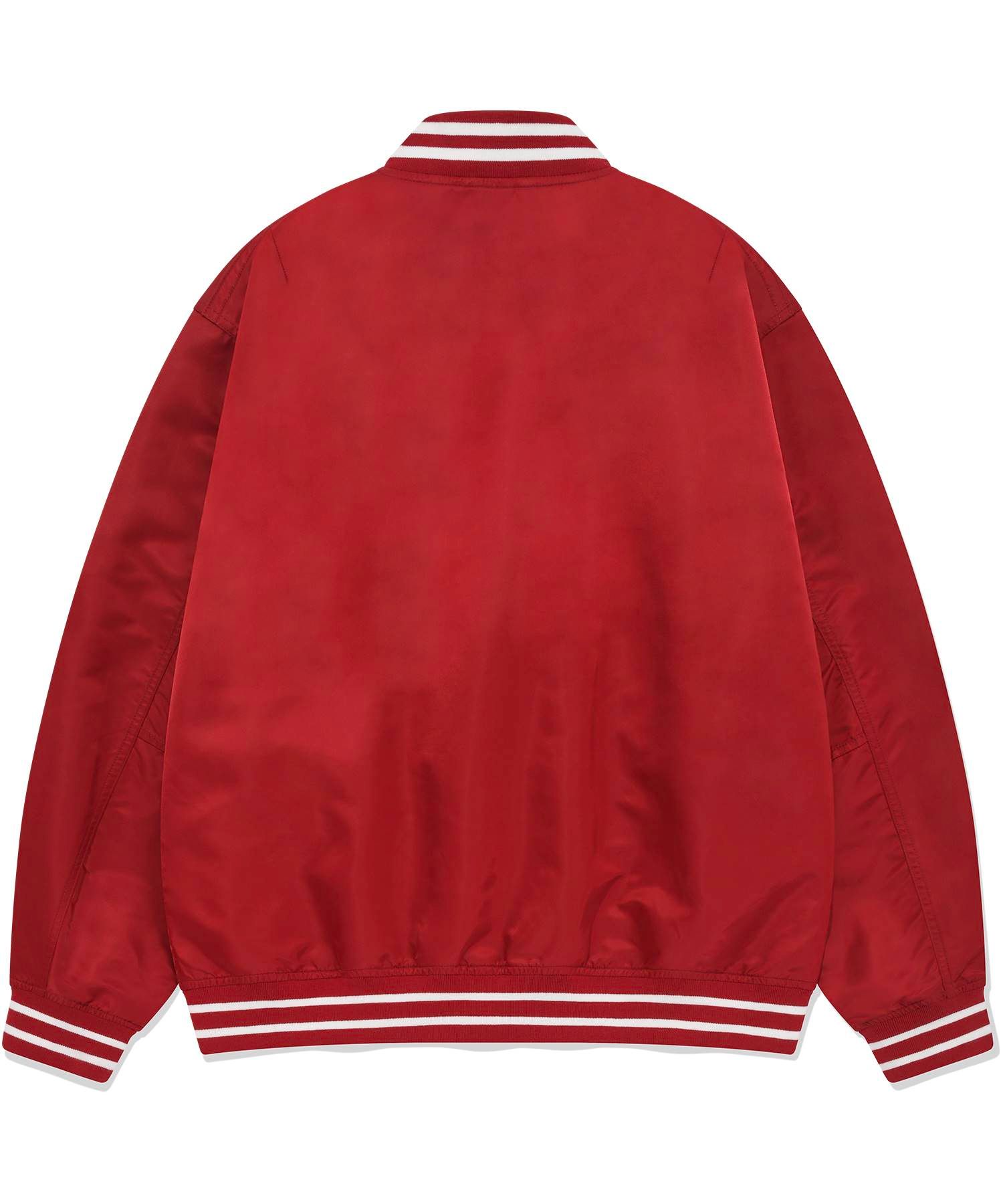 MUSINSA | COVERNAT C logo varsity jacket deep red