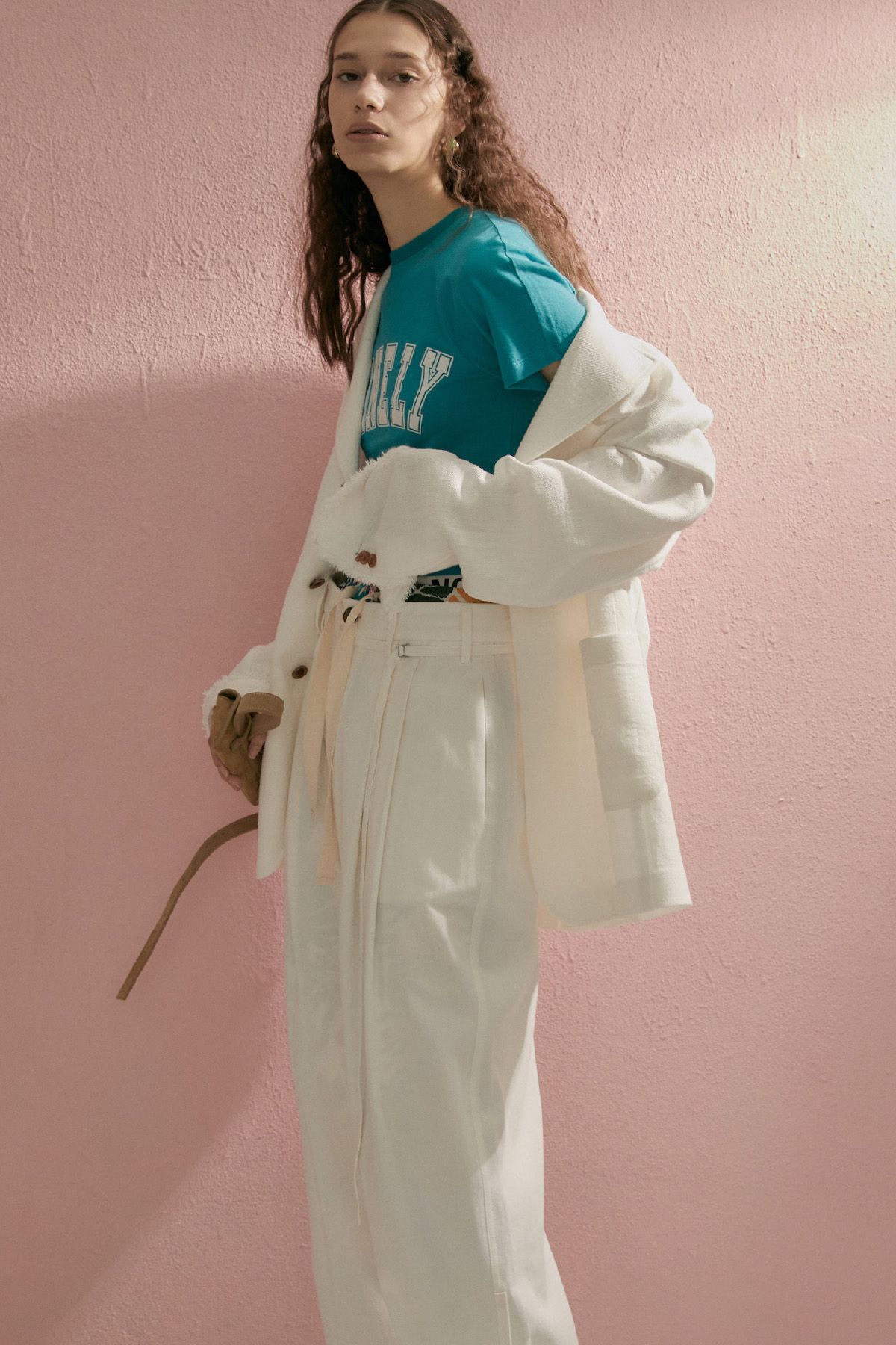 노앙(NOHANT) LINEN OVERFIT FRINGE JACKET IVORY