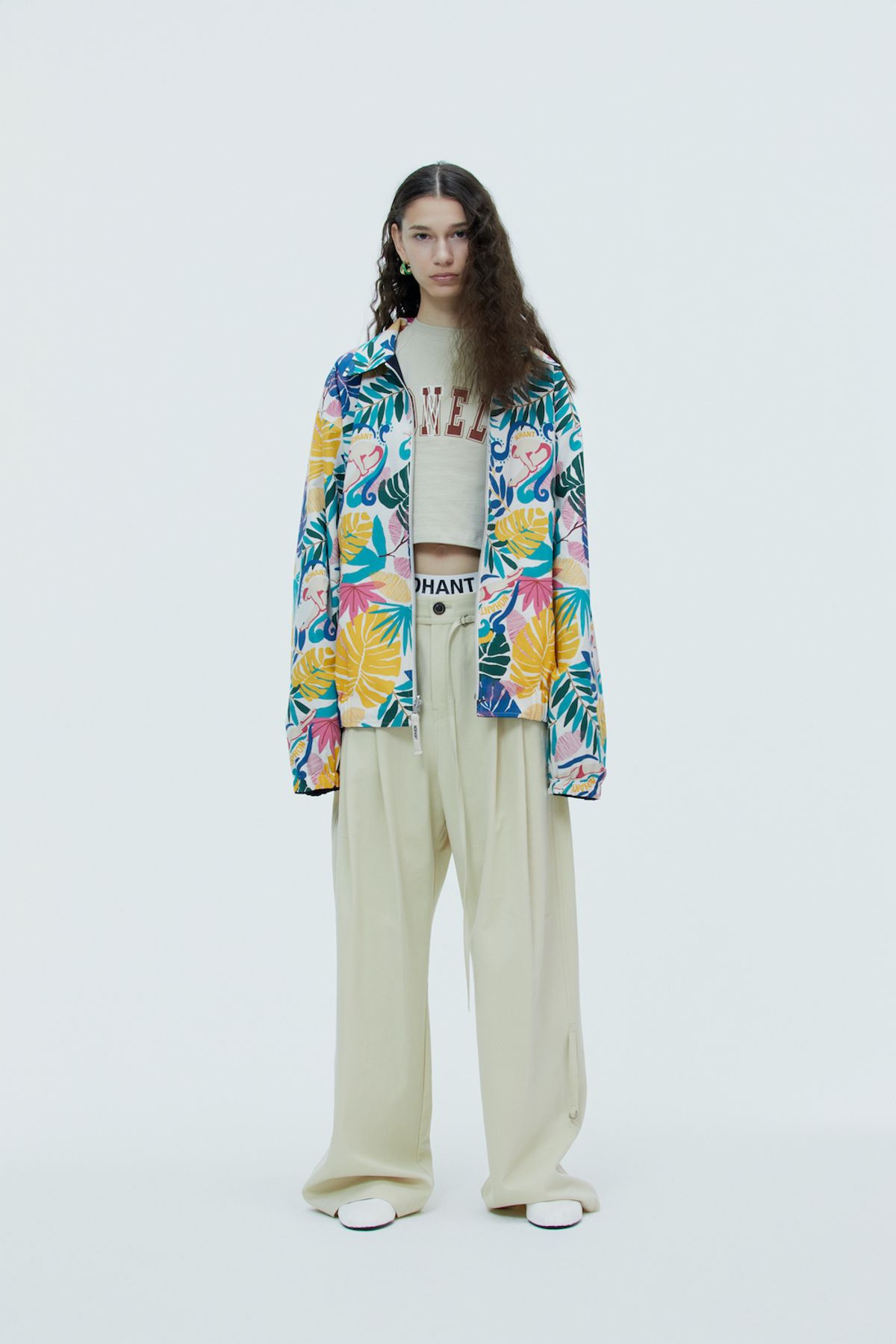 노앙(NOHANT) COTTON REVERSIBLE TROPICAL SINGLE JACKET NAVY/TROPICAL