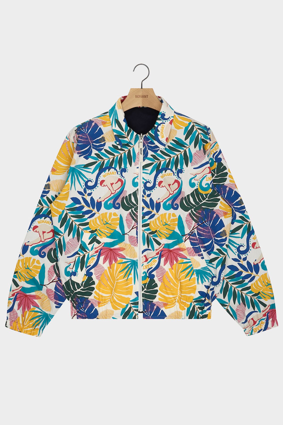 노앙(NOHANT) COTTON REVERSIBLE TROPICAL SINGLE JACKET NAVY/TROPICAL