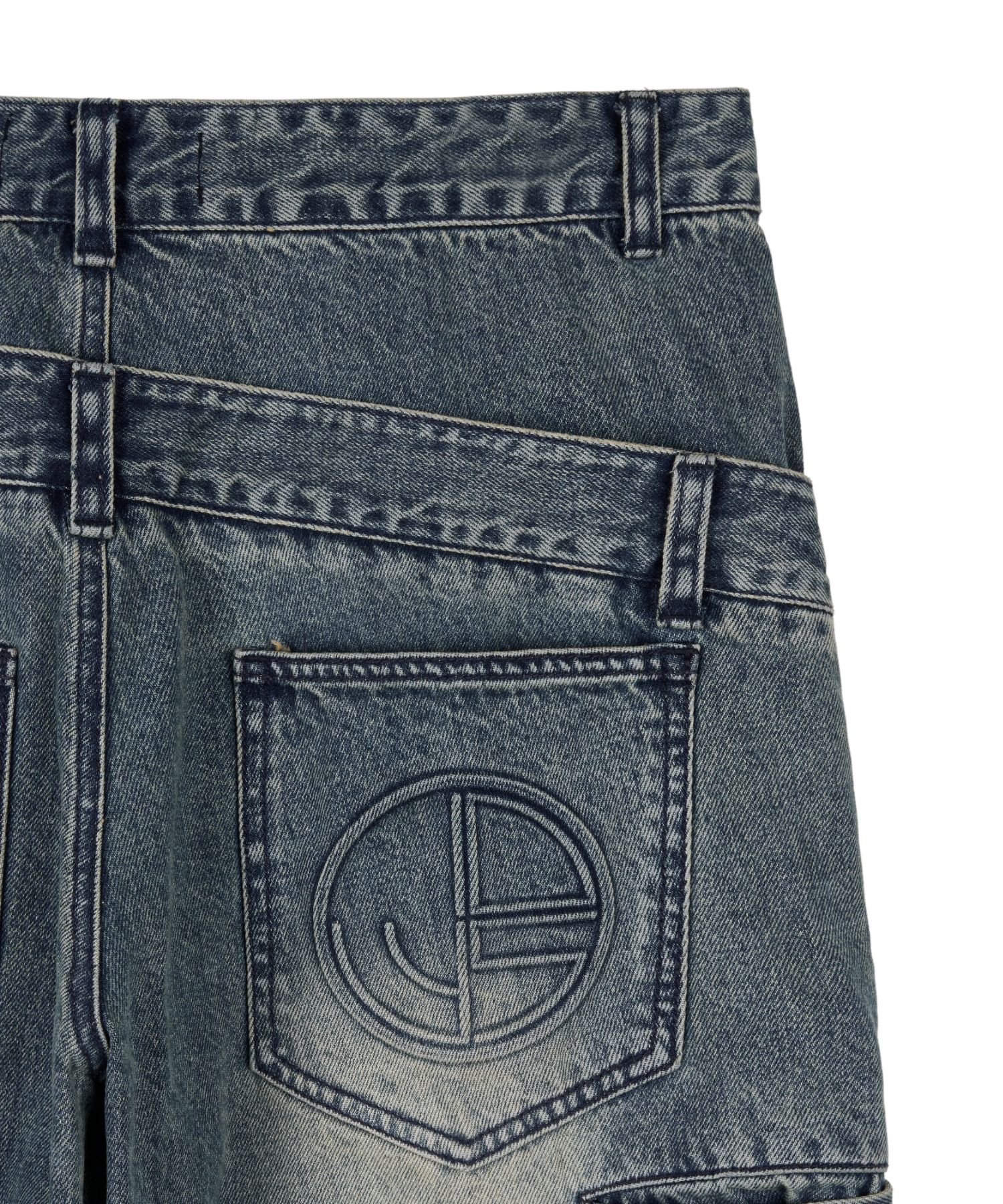 【NOIAGO】LOGO PRINTING DENIM PANTS (2 COLORS) Doublet Mirage Printed Denim Pants - Indigo | Garmentory