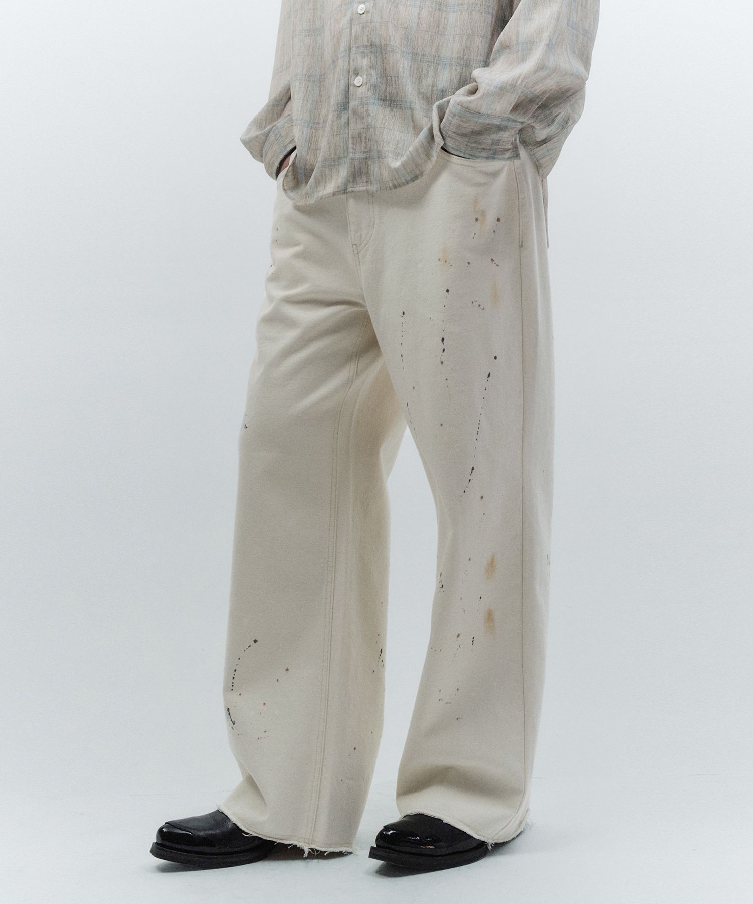 パンツ INSILENCE Stained Painting Denim Pants MUSINSA | INSILENCE Stained Painting Denim Pants CREAM