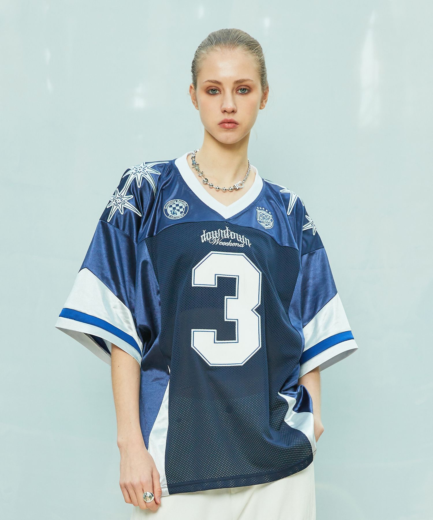 MUSINSA | LARTIGENT L9 BIG NUMBER FOOTBALL TOP(NAVY)