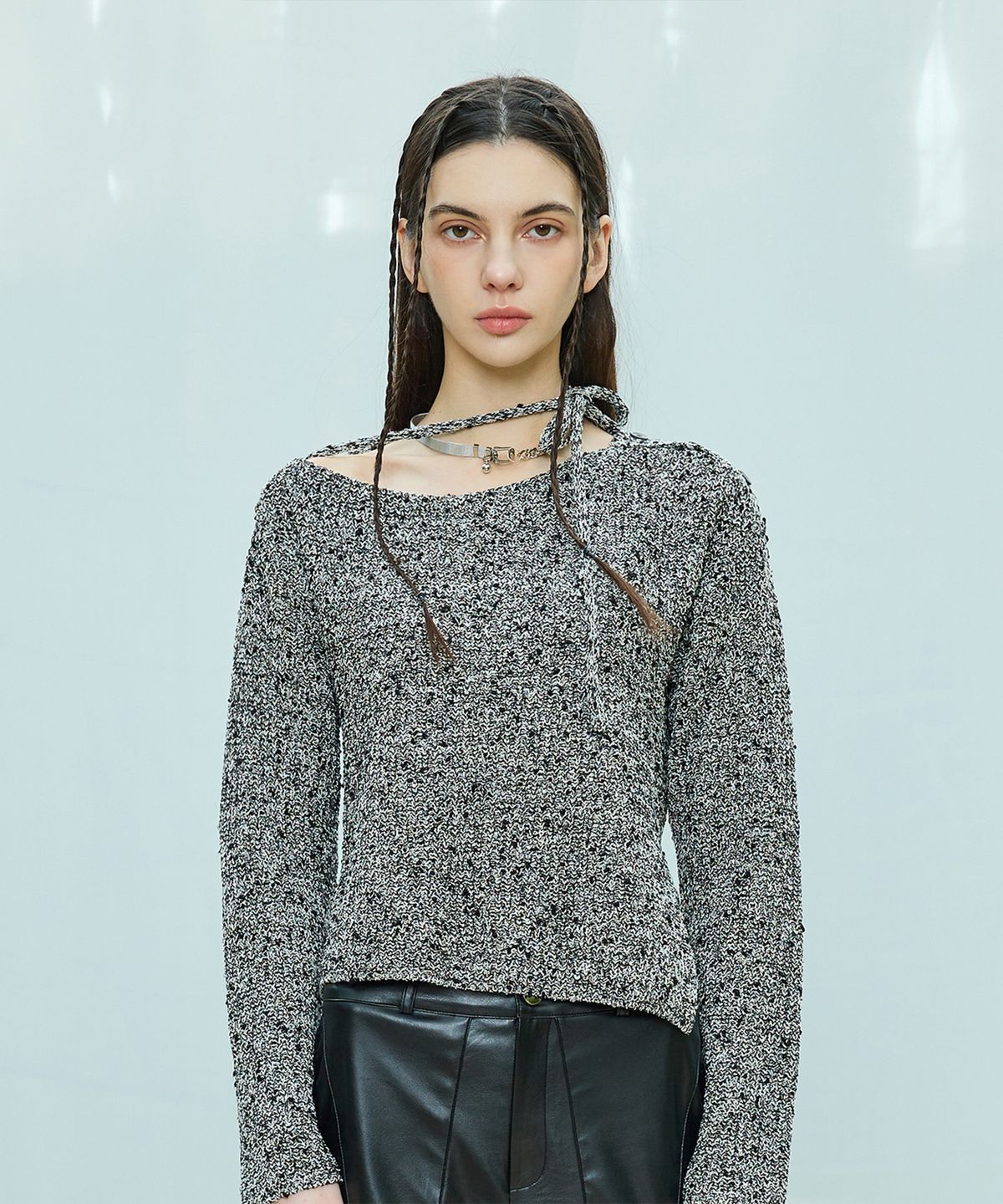라티젠(LARTIGENT) L9 MIX OPEN KNIT(BLACK)