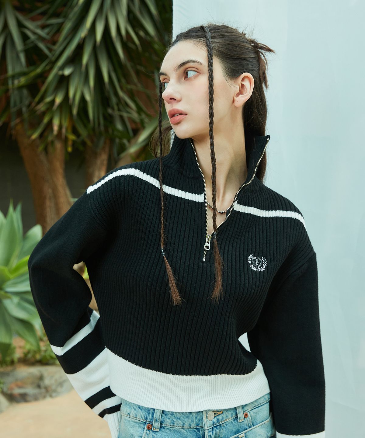 라티젠(LARTIGENT) L9 HALF ZIP-UP KNIT(BLACK)