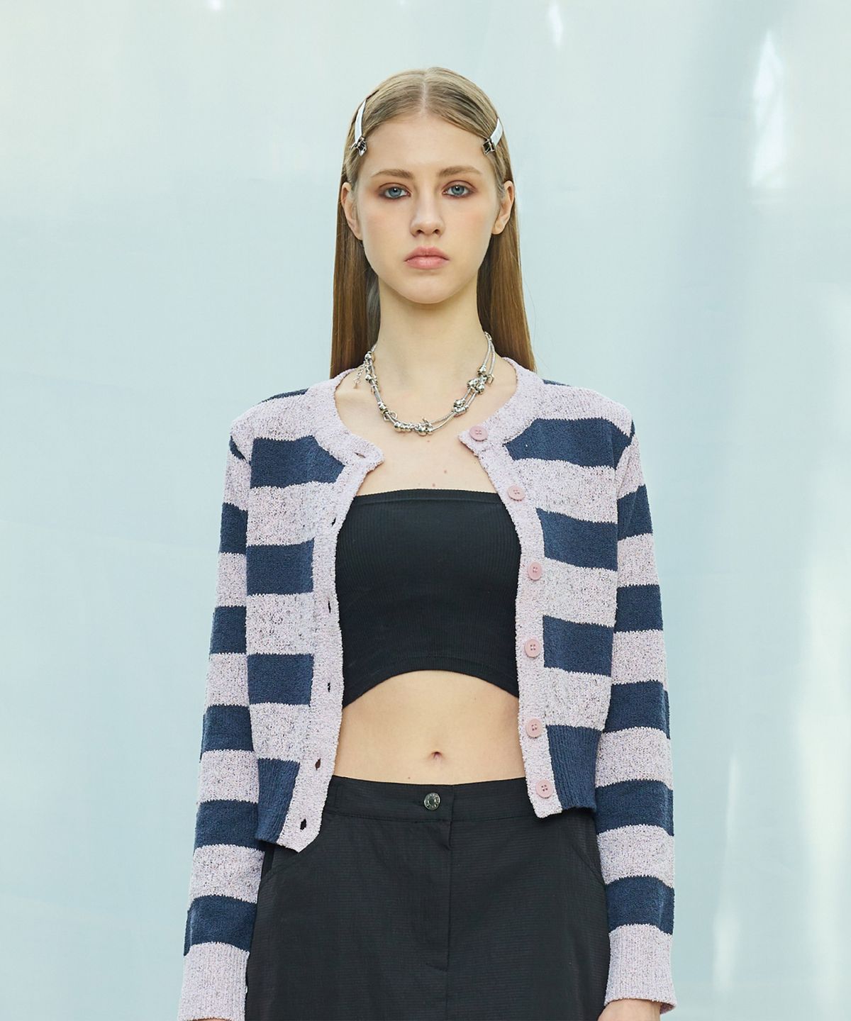 라티젠(LARTIGENT) L9 BOUCLE CARDIGAN(PINK)