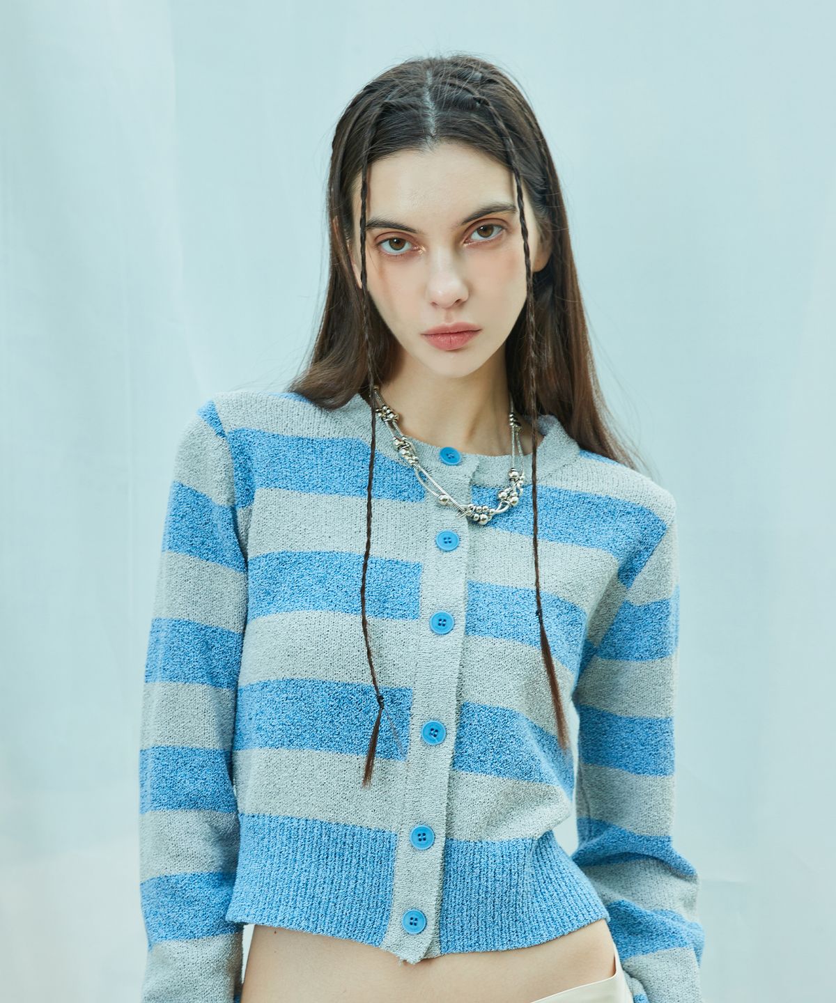 라티젠(LARTIGENT) L9 BOUCLE CARDIGAN(LIGHT BLUE)