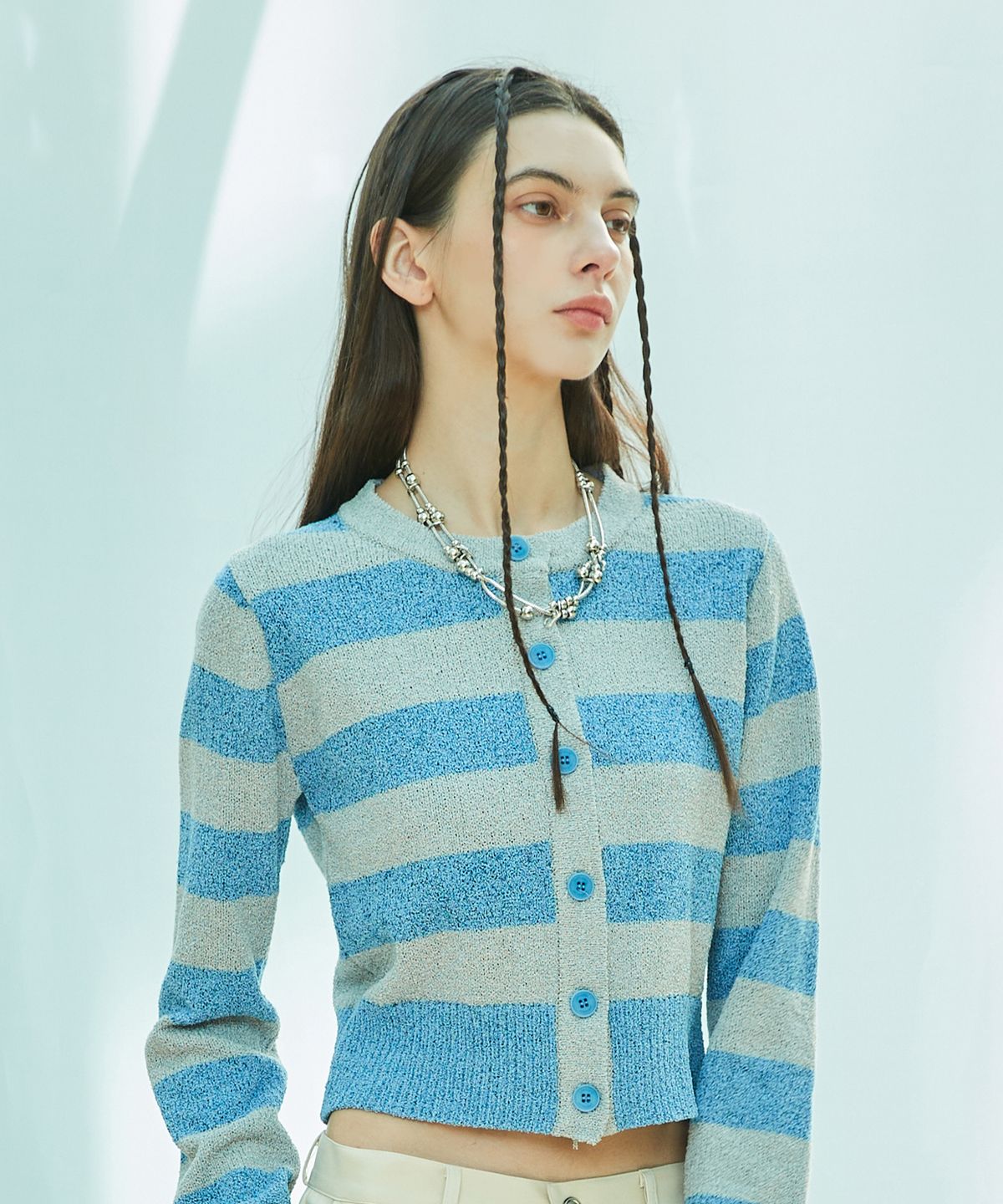 라티젠(LARTIGENT) L9 BOUCLE CARDIGAN(LIGHT BLUE)