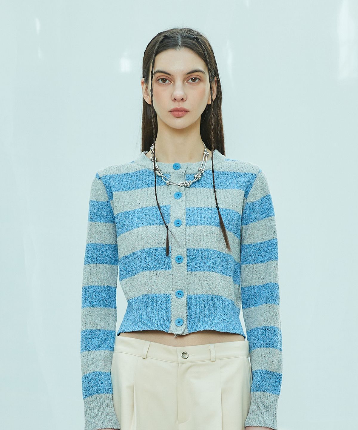 라티젠(LARTIGENT) L9 BOUCLE CARDIGAN(LIGHT BLUE)