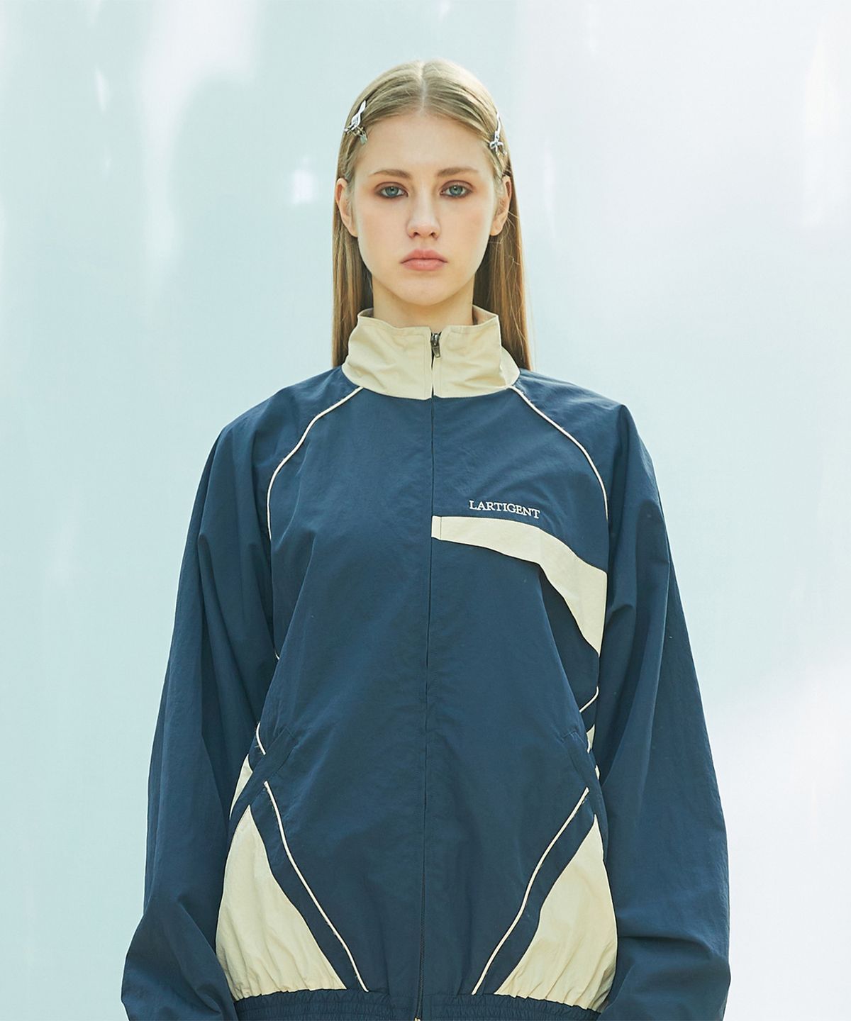 라티젠(LARTIGENT) L9 COLOURWAY NYLON JACKET(NAVY)