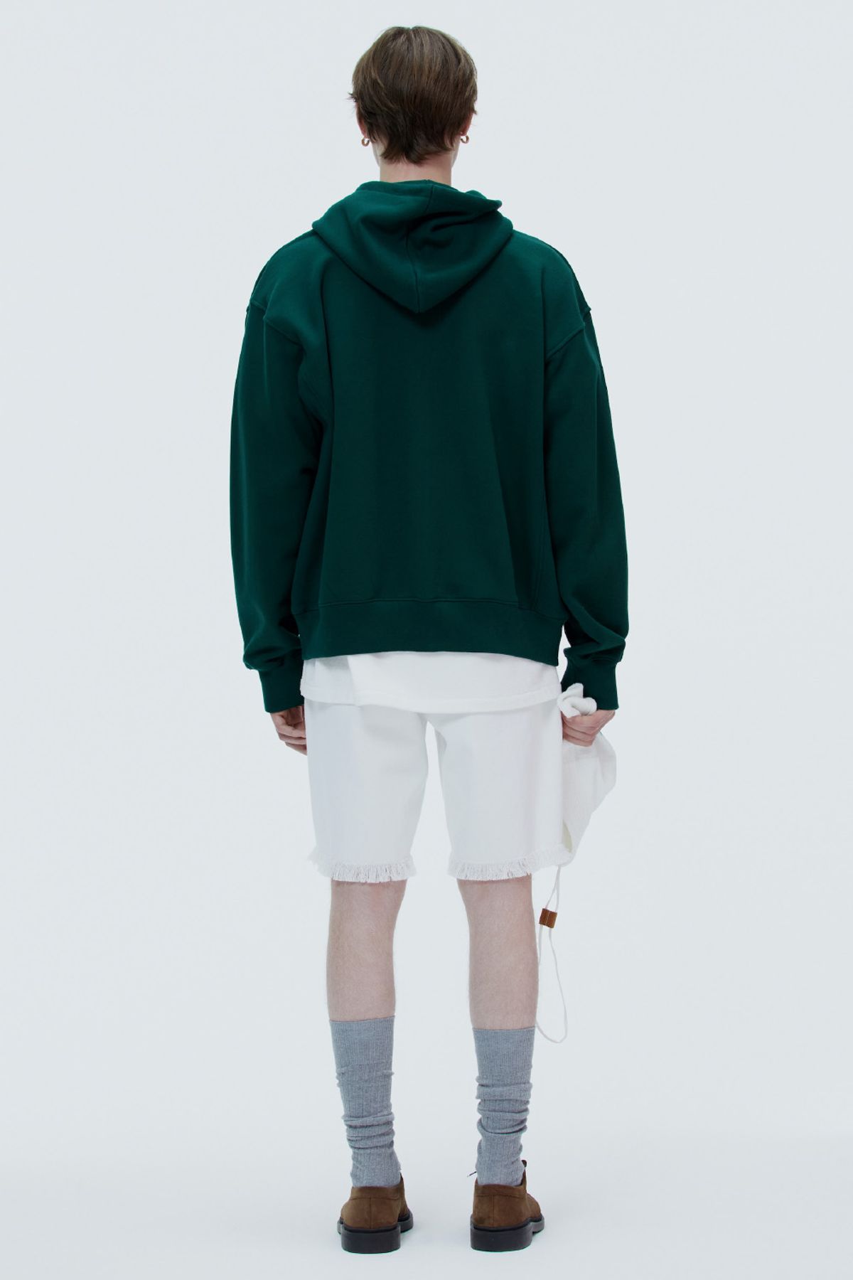 노앙(NOHANT) LONELY/LOVELY HOODIE ZIP-UP DEEP GREEN