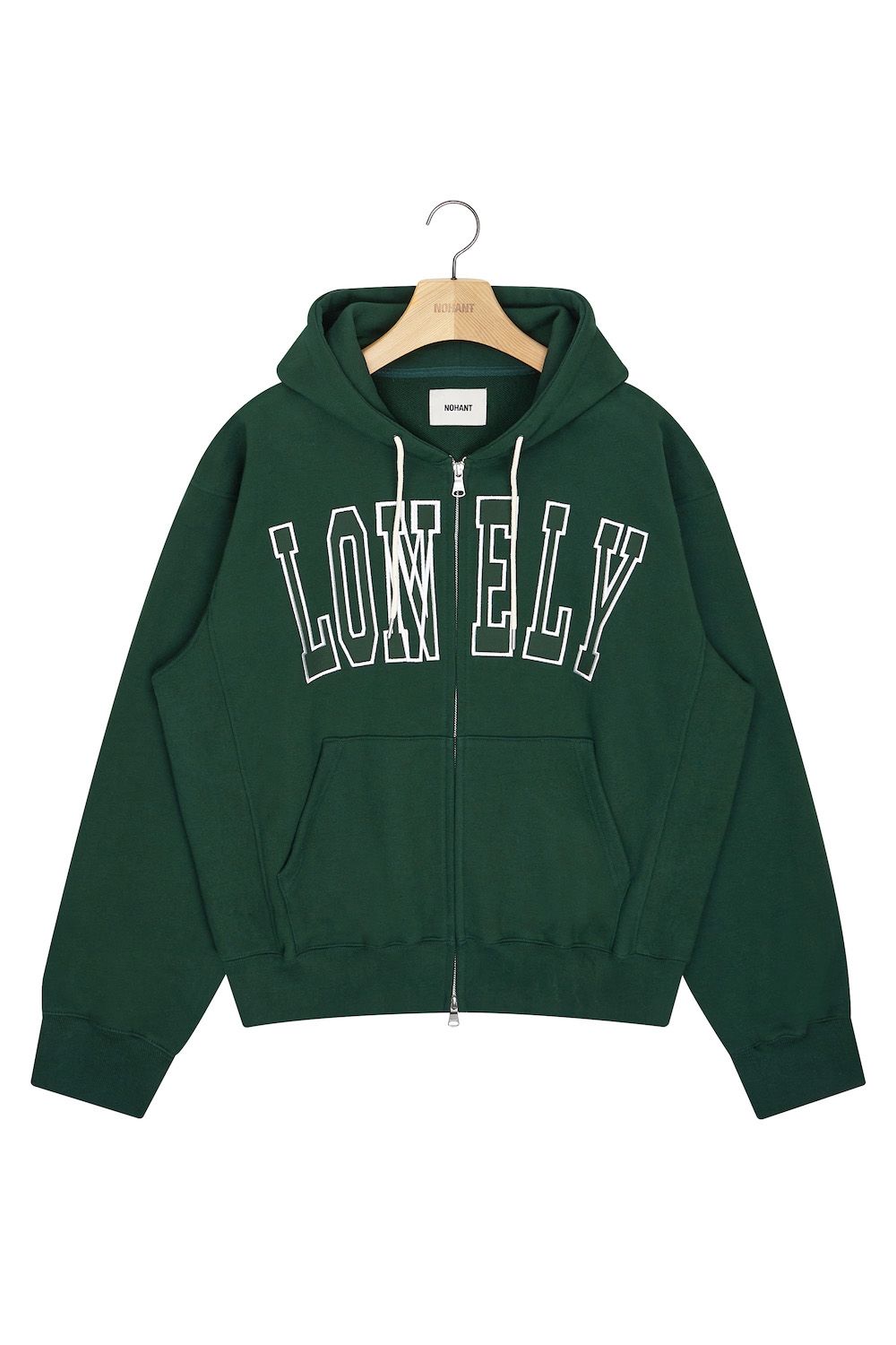 MUSINSA公式 | NOHANT LONELY/LOVELY HOODIE ZIP-UP DEEP GREEN