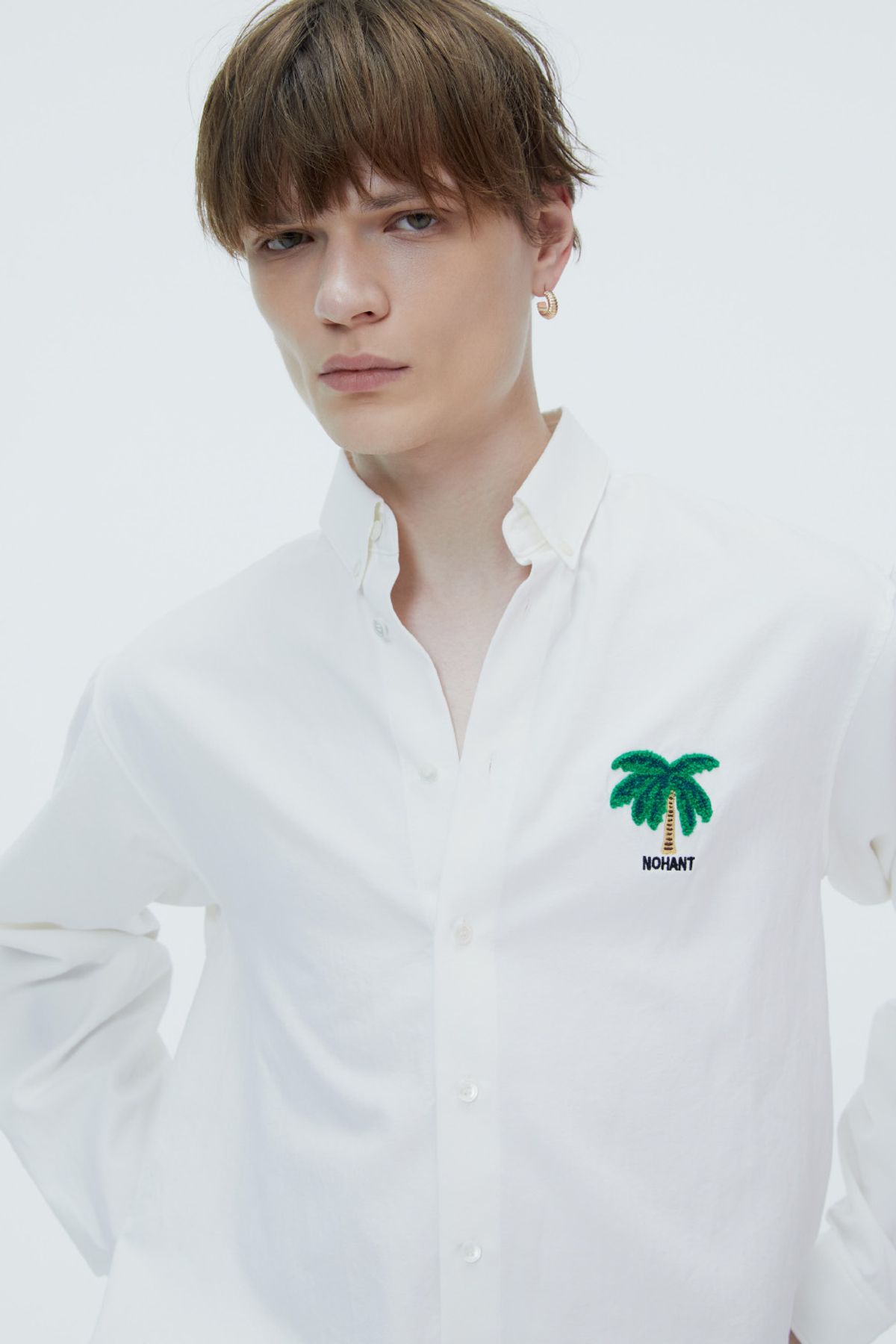 노앙(NOHANT) PALM TREE OXFORD SHIRT WHITE