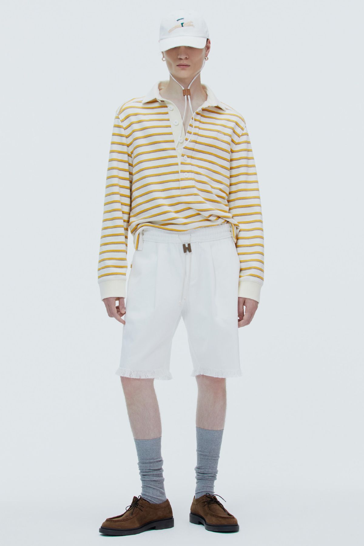 노앙(NOHANT) STRIPE RUGBY SHIRT STRIPE-YELLOW
