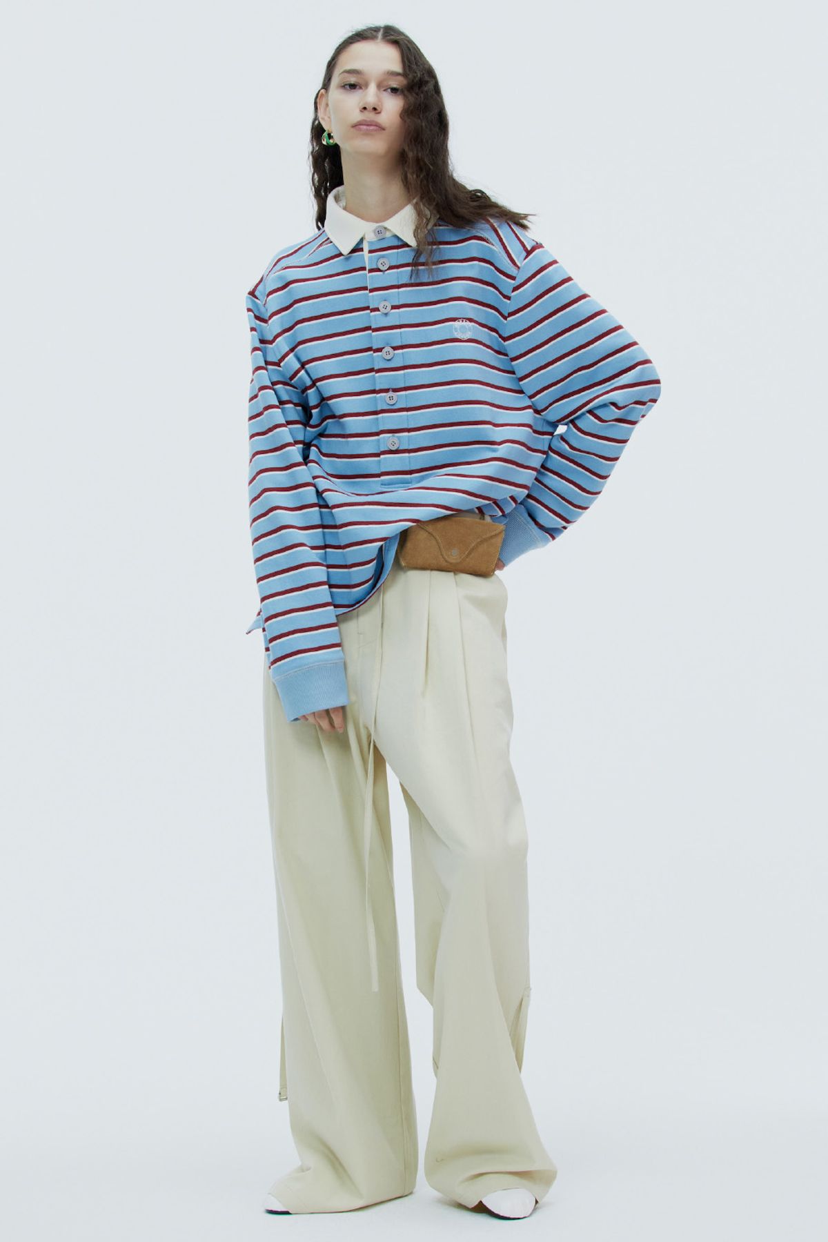노앙(NOHANT) STRIPE RUGBY SHIRT STRIPE-BLUE