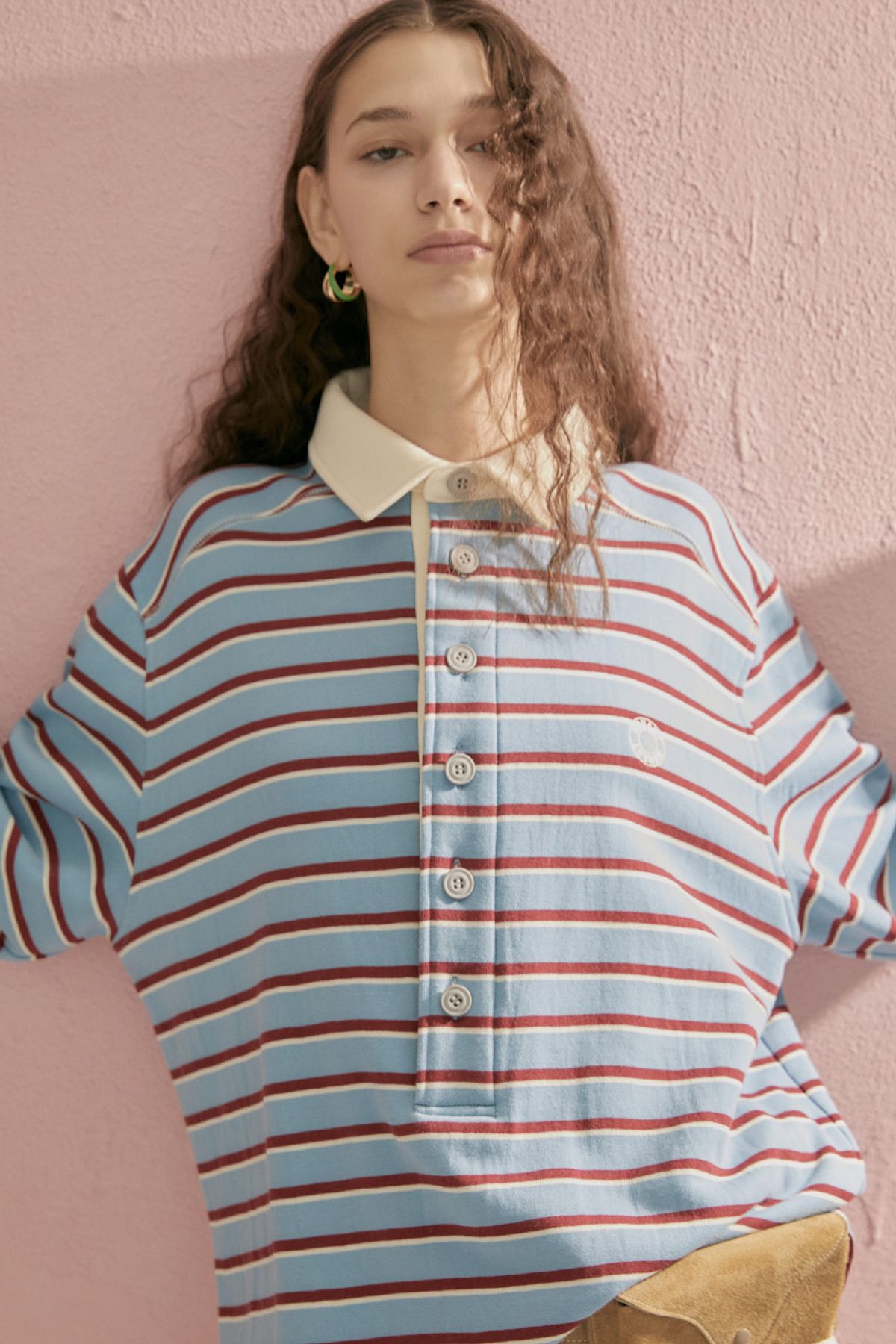 노앙(NOHANT) STRIPE RUGBY SHIRT STRIPE-BLUE