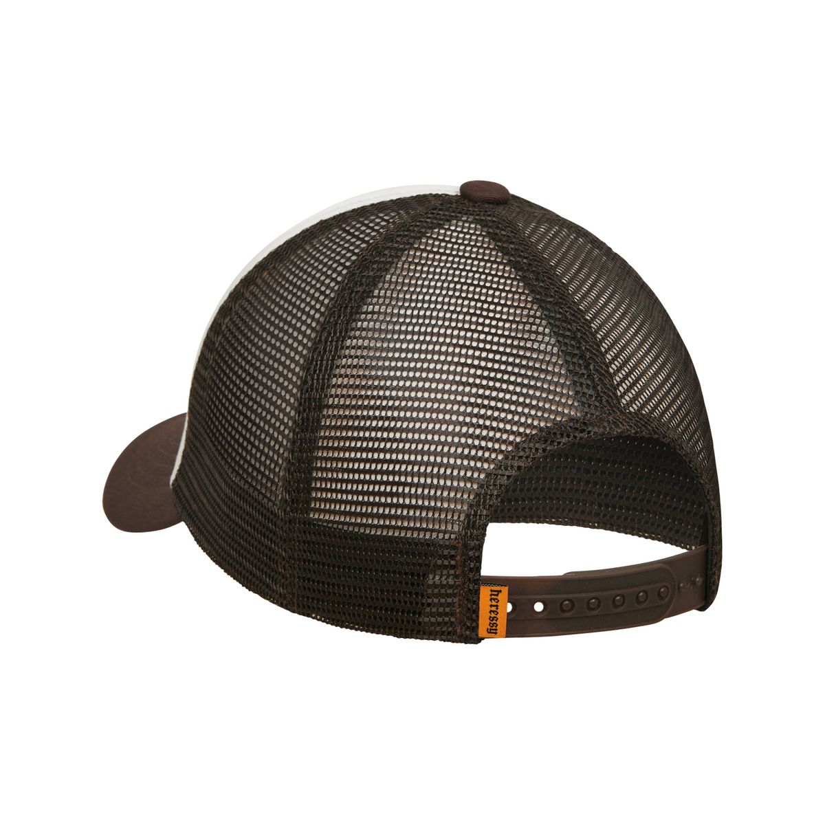 헤레시(HERESSY) FLAME SKULL TRUCKER CAP BROWN