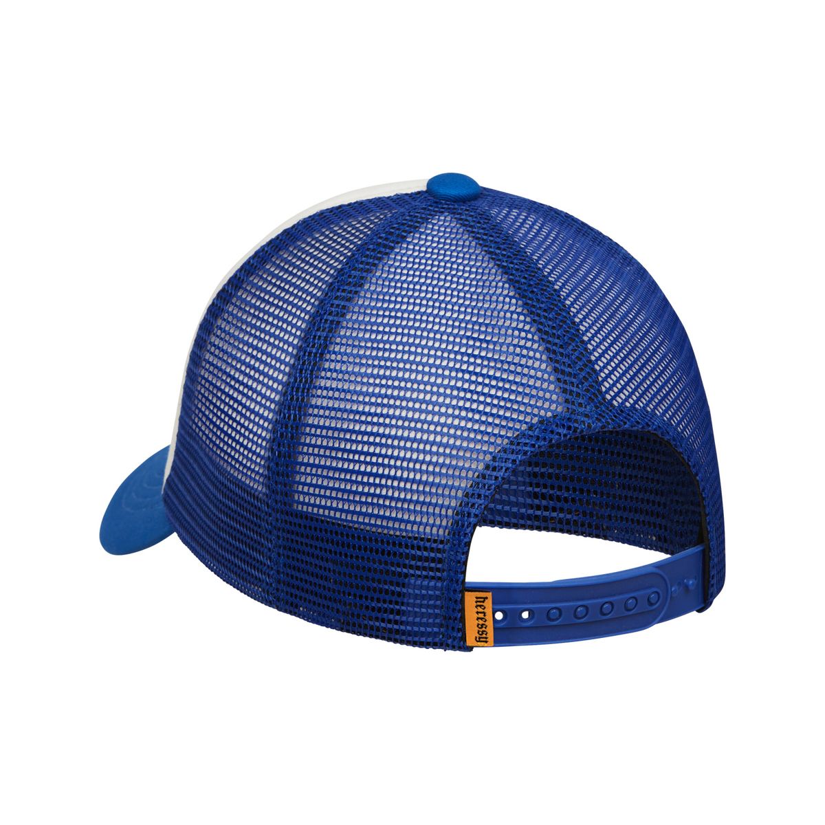 헤레시(HERESSY) FLAME SKULL TRUCKER CAP BLUE