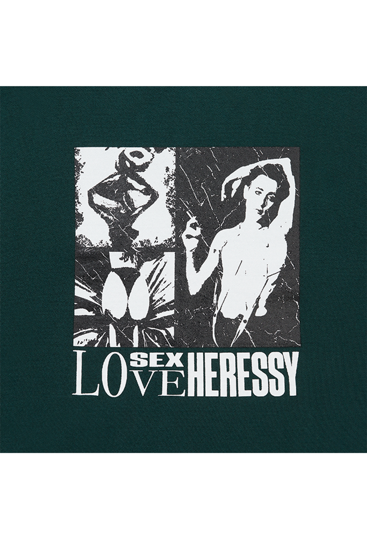 헤레시(HERESSY) LOVE,SEX,HERESSY CREWNECK GREEN