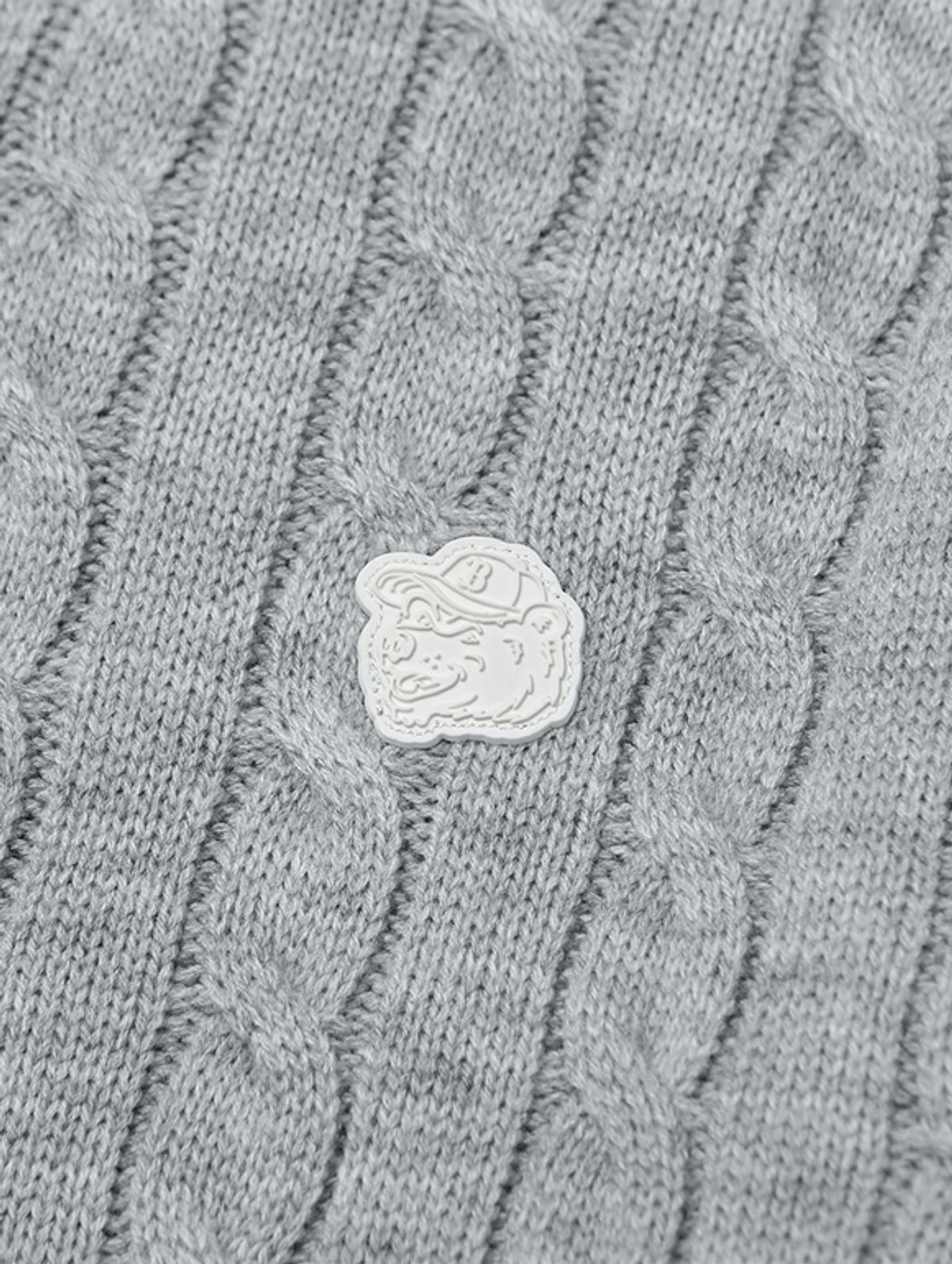 유씨엘에이(UCLA) 남녀공용 하이넥 집업 케이블 니트[L-M-GREY](UA1GD80_12)