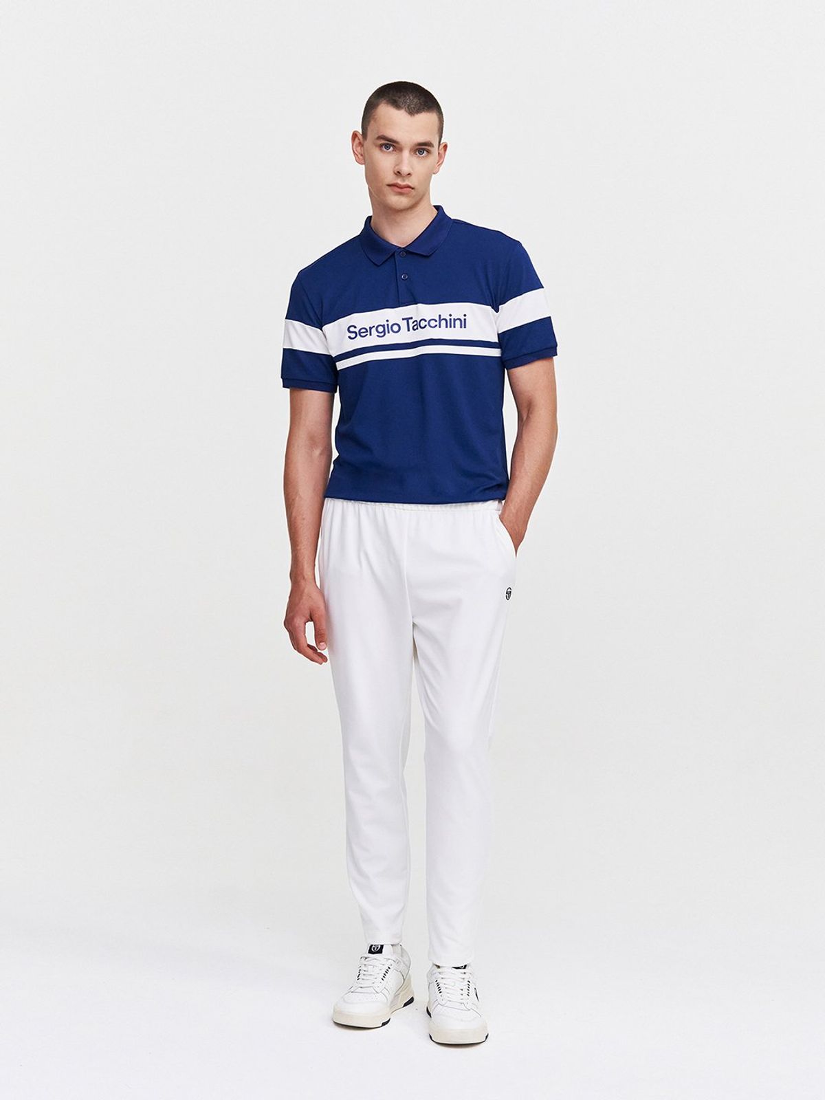 세르지오 타키니(SERGIO TACCHINI) M 에센셜 우븐 테이퍼드 팬츠 (White)