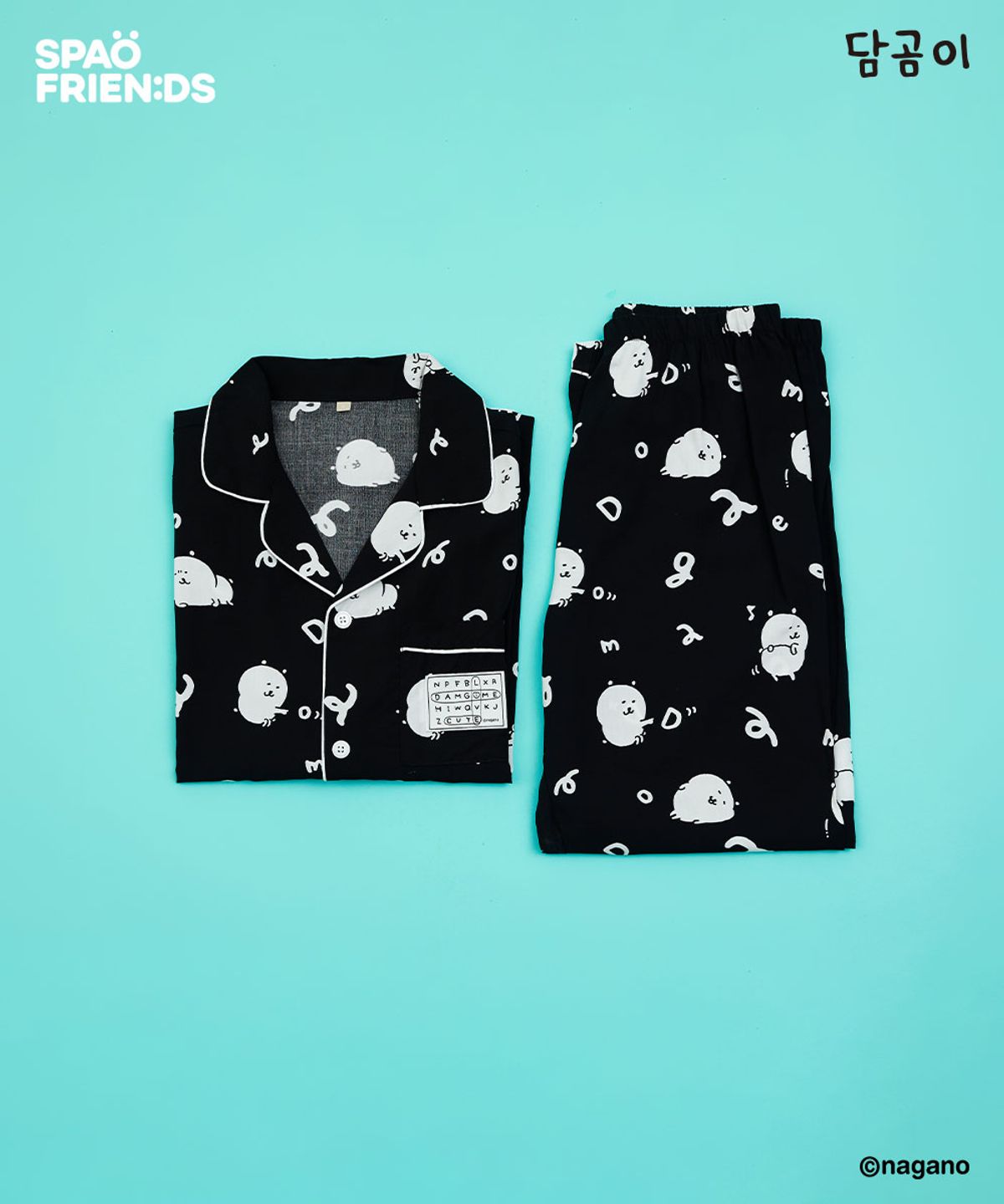 스파오(SPAO) [담곰이] 입으면 더 귀엽담곰 긴팔 잠옷(BLACK)_SPPPE23U04