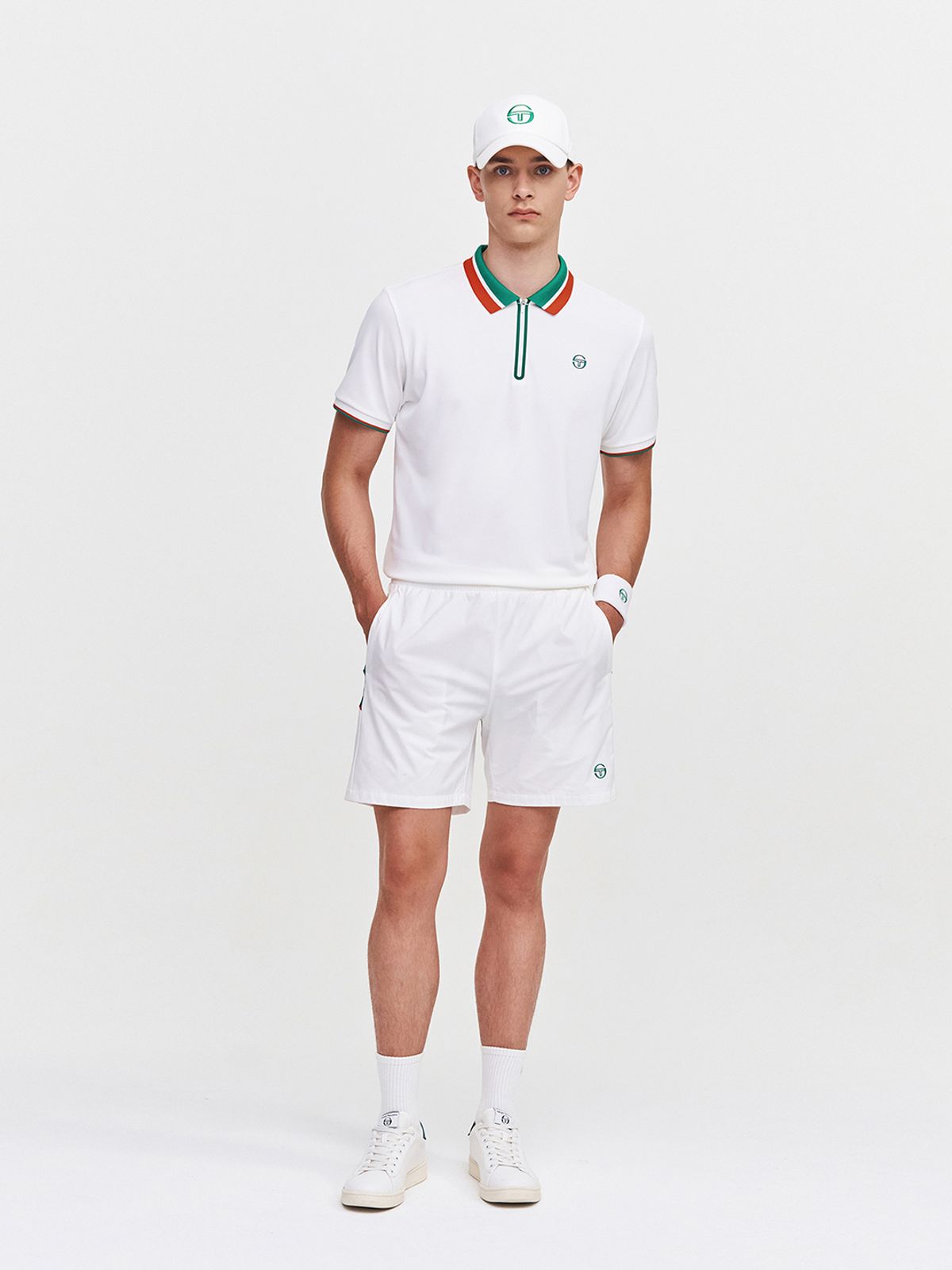 세르지오 타키니(SERGIO TACCHINI) M 플래그 반팔 폴로 셔츠 (White)