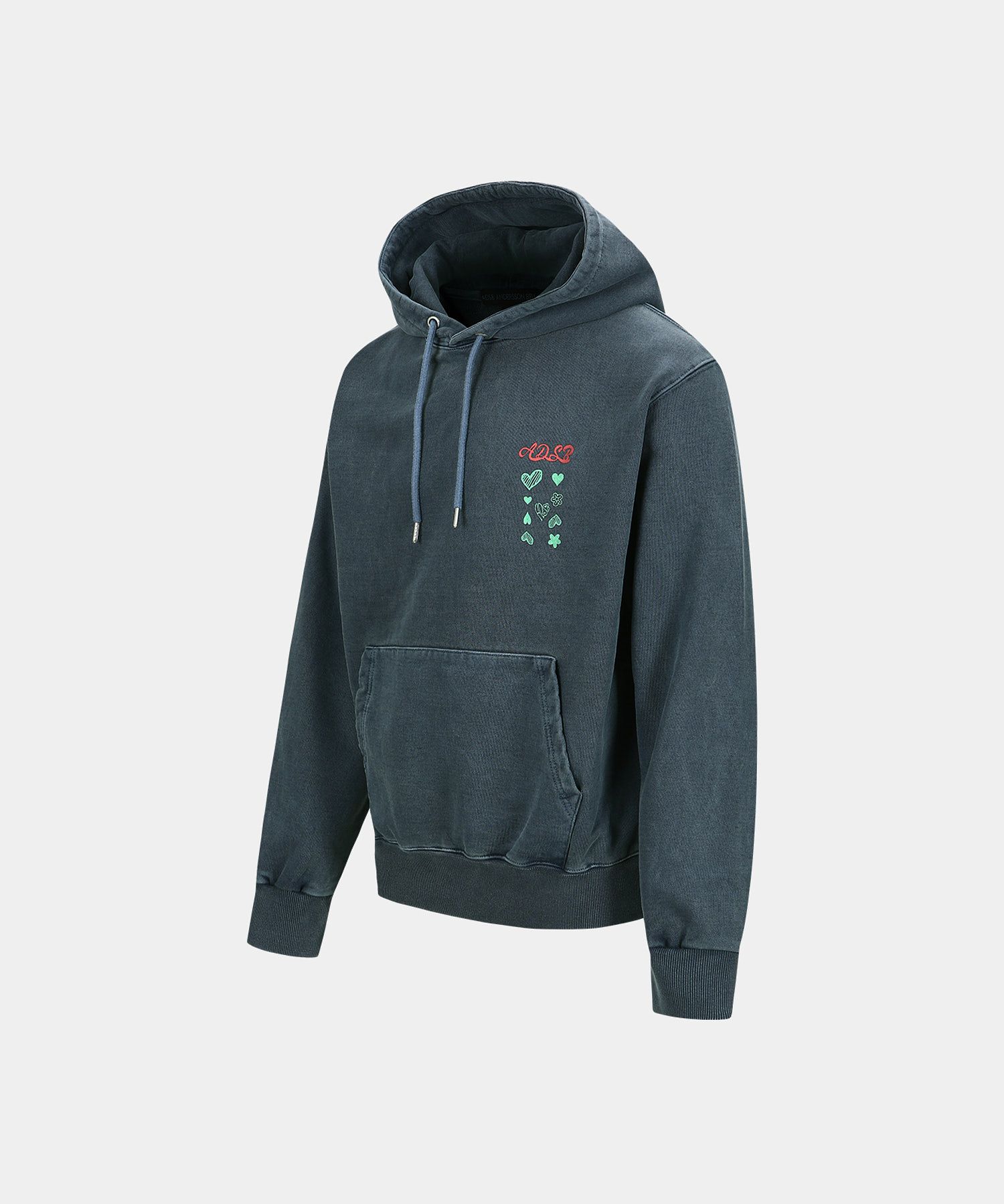 【ANDERSSON BELL】Essential ADSB Patch Logo Sweatshirt Blue MUSINSA | ANDERSSON BELL (Essential) ADSB Heart Card Hoodie