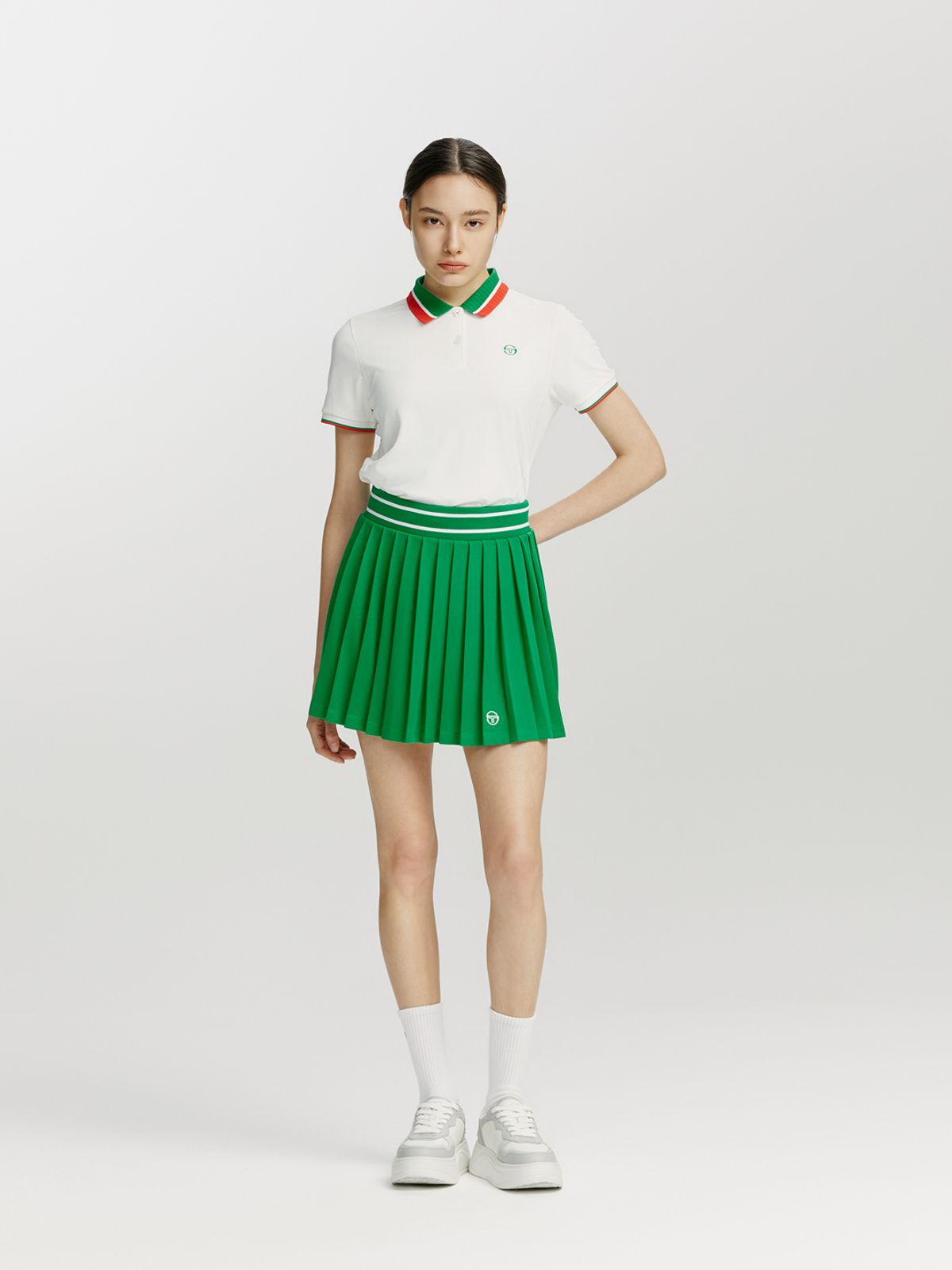 세르지오 타키니(SERGIO TACCHINI) W 플래그 반팔 폴로 셔츠 (White)