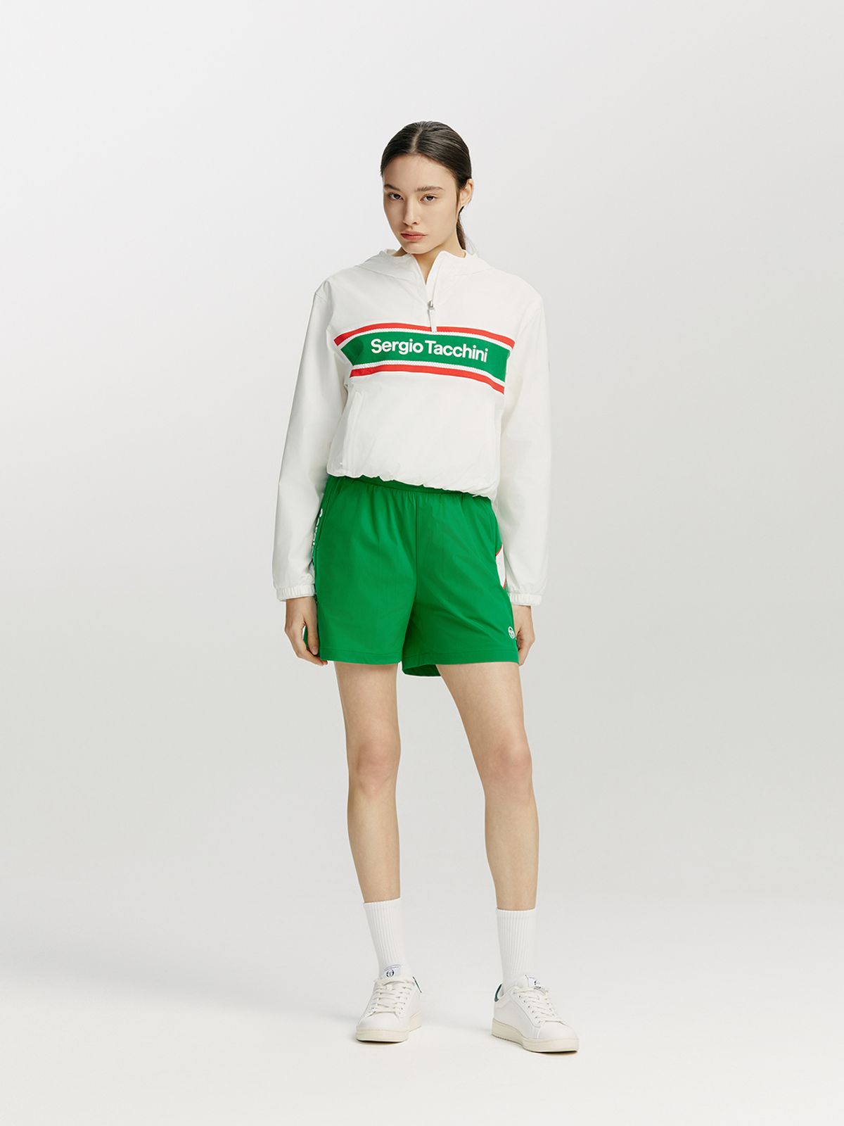세르지오 타키니(SERGIO TACCHINI) W 플래그 우븐 숏팬츠 (Green)