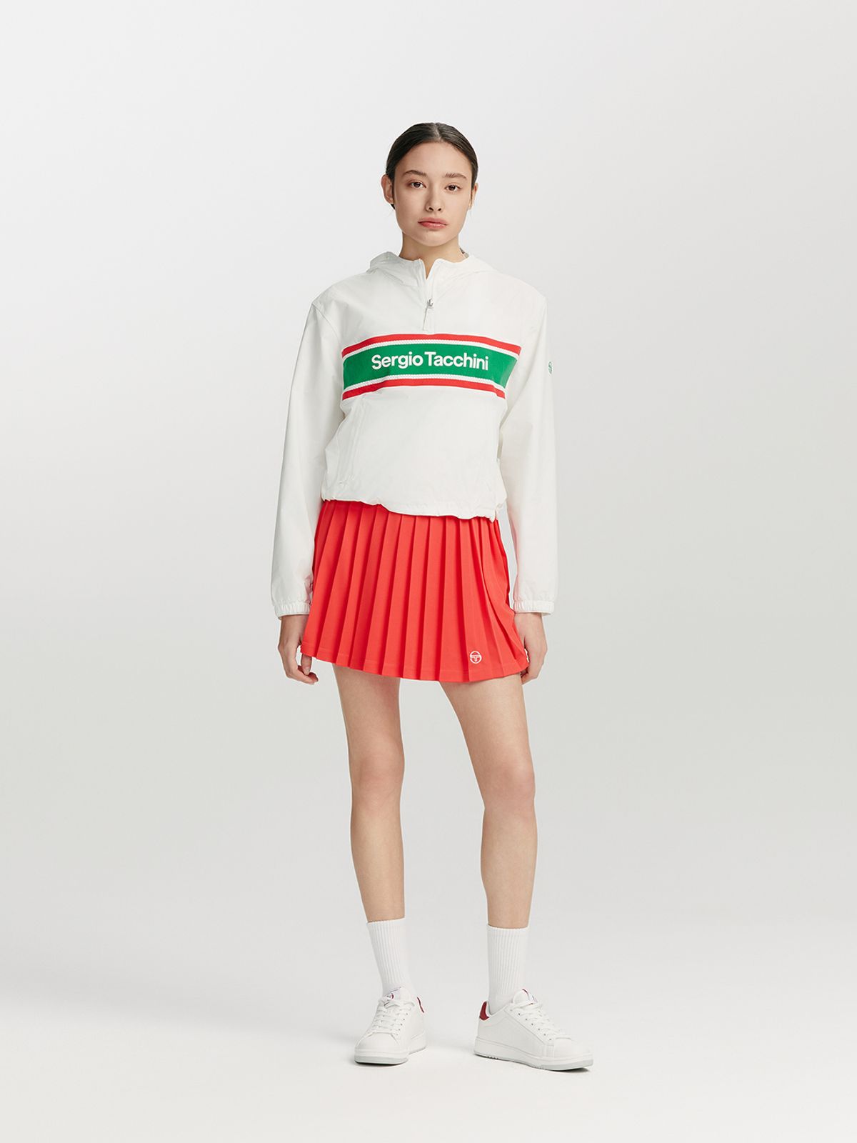 세르지오 타키니(SERGIO TACCHINI) W 플래그 우븐 아노락 자켓 (White)