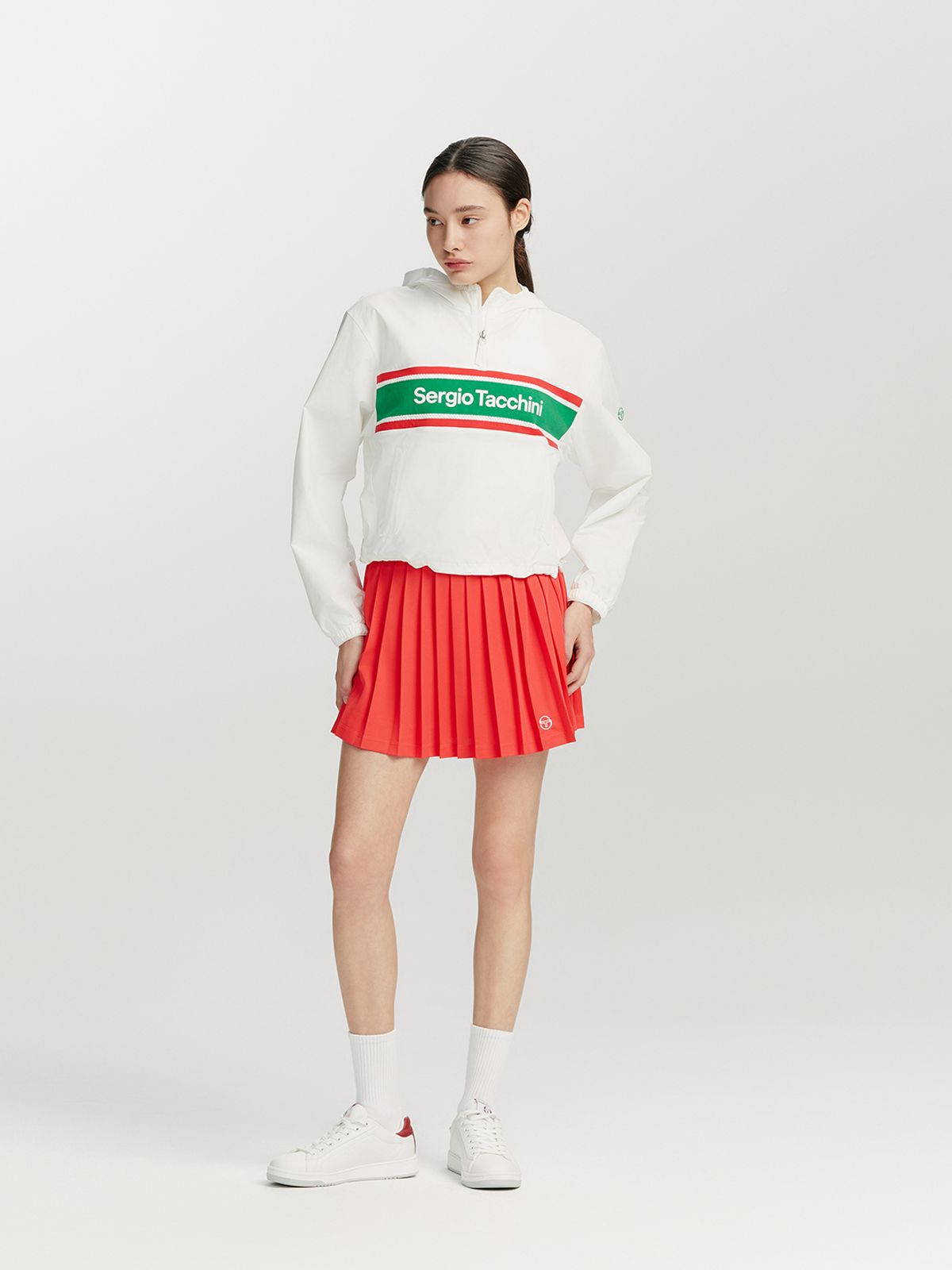 세르지오 타키니(SERGIO TACCHINI) W 플래그 우븐 아노락 자켓 (White)