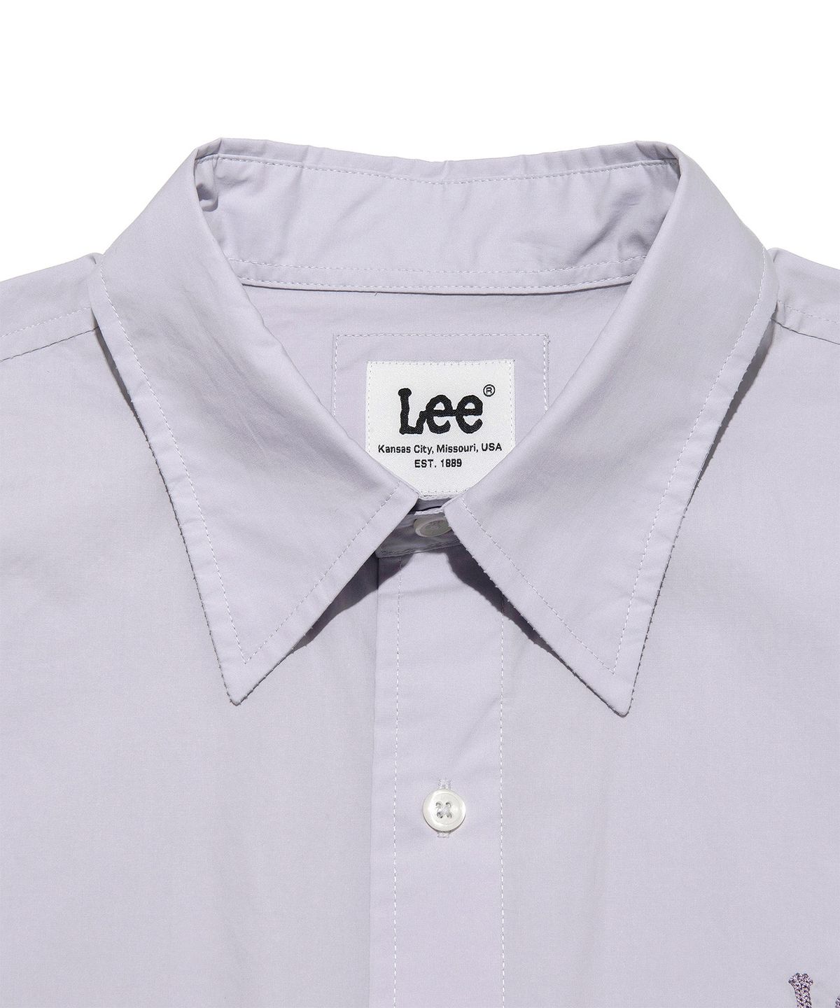 리(LEE) 트위치 로고 포플린 셔츠 그레이