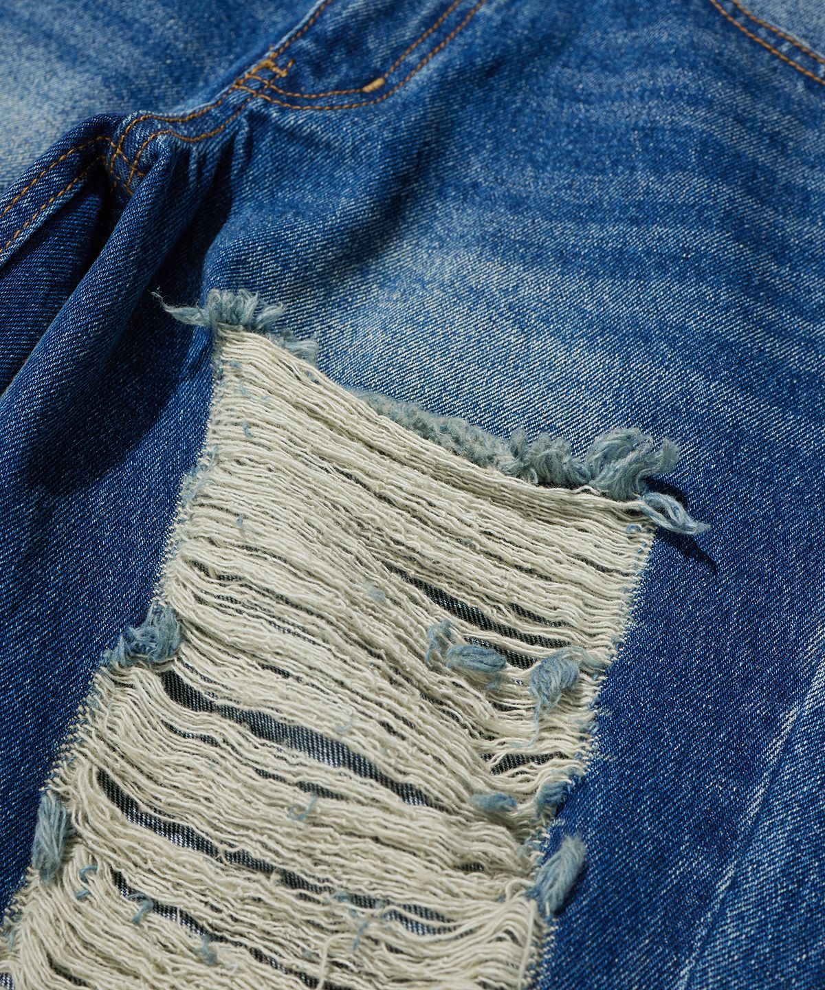 브라운브레스(BROWNBREATH) MESS DESTROYED JEAN - INDIGO