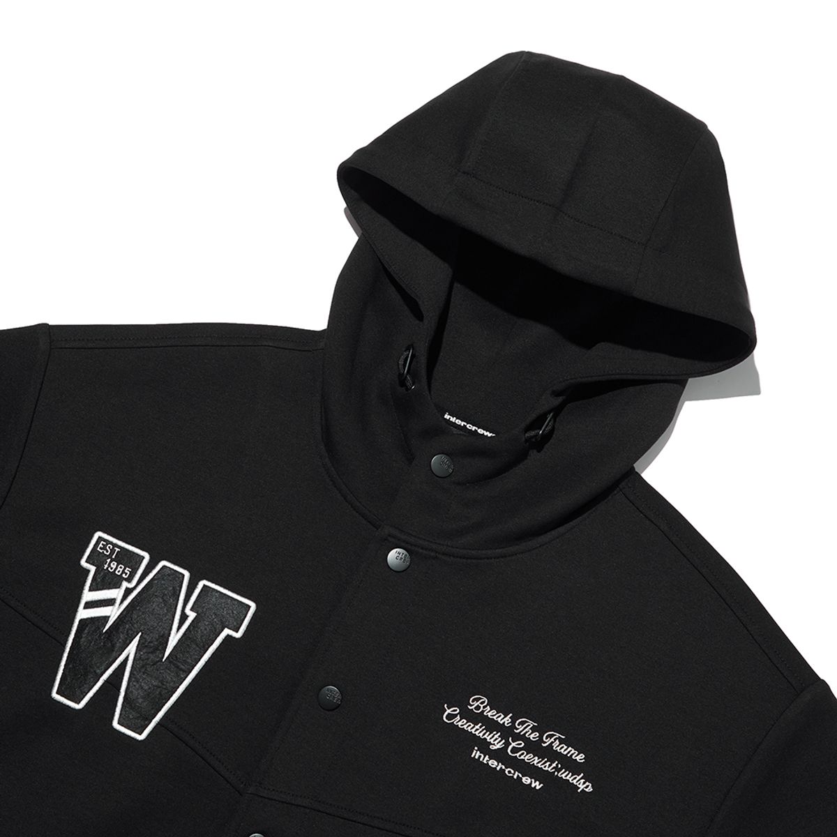 인터크루(INTERCREW) [24SS] 아플리케 시밀러 후드 가디건 ITY1DH01ABK