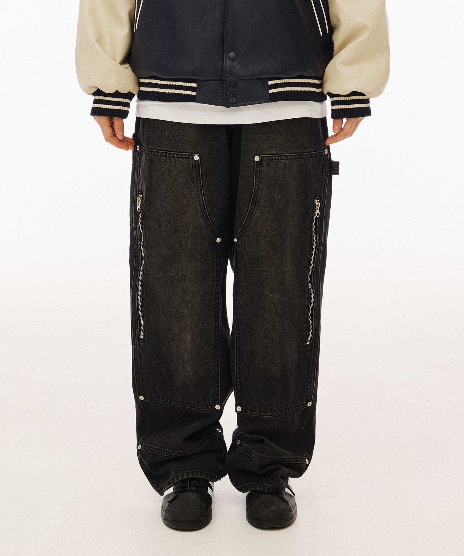 MUSINSA | 1993STUDIO Double knee carpenter washed denim