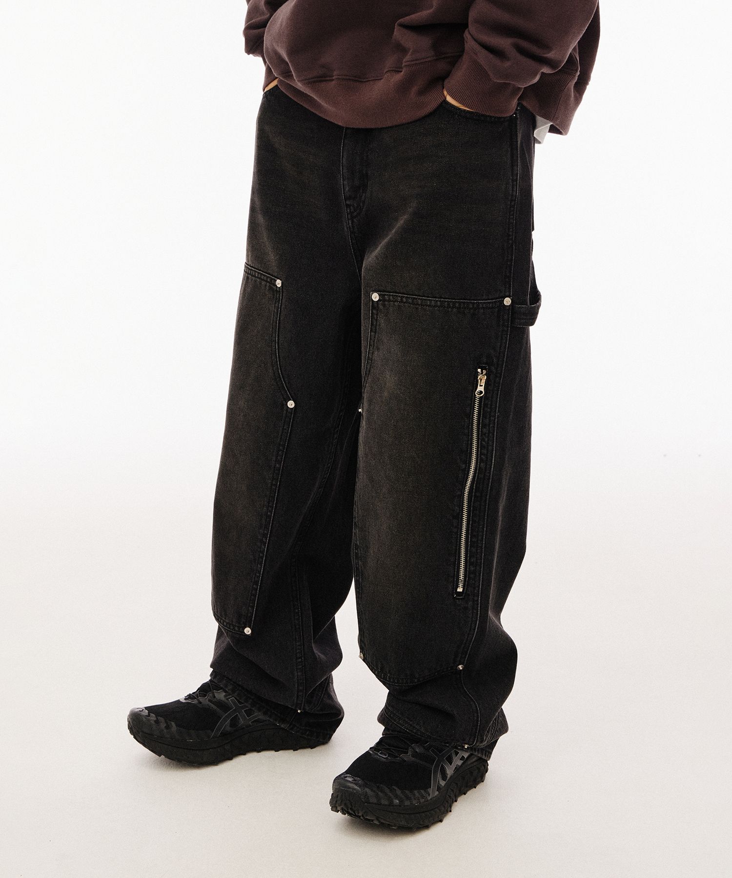 ★1993studio★DOUBLE KNEE CARPENTER WASHING DENIM PANTS MUSINSA | 1993STUDIO Double knee carpenter washed denim