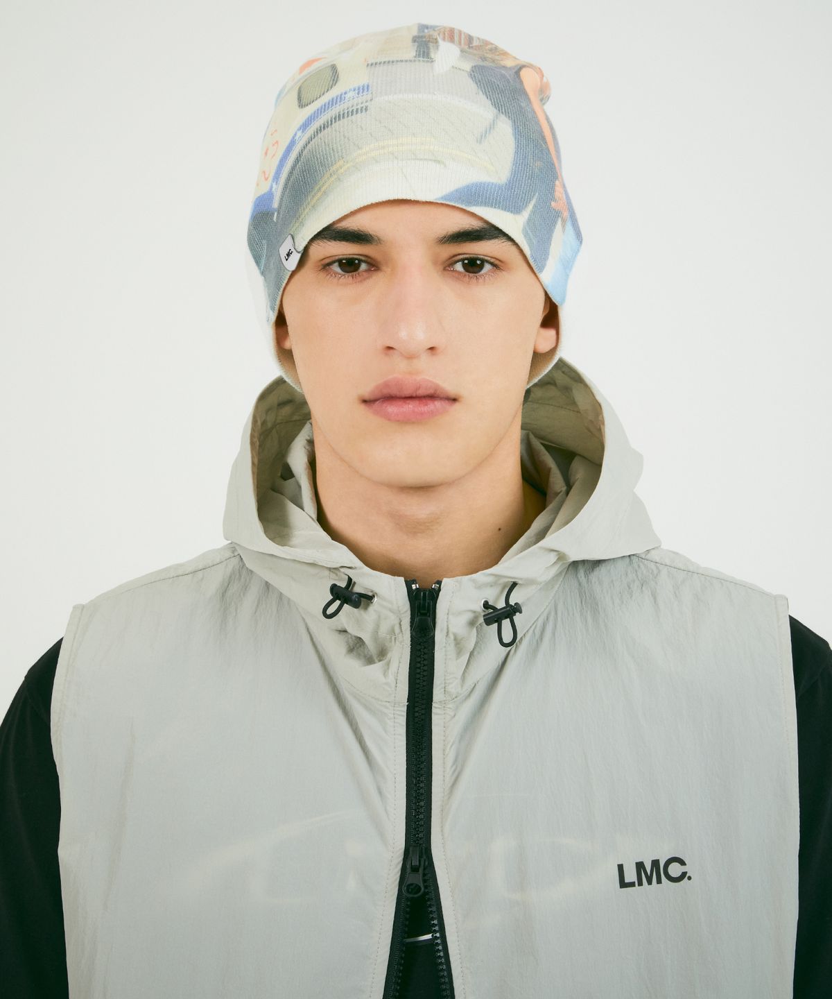 엘엠씨(LMC) PRINTED UNCUFFED BEANIE beige