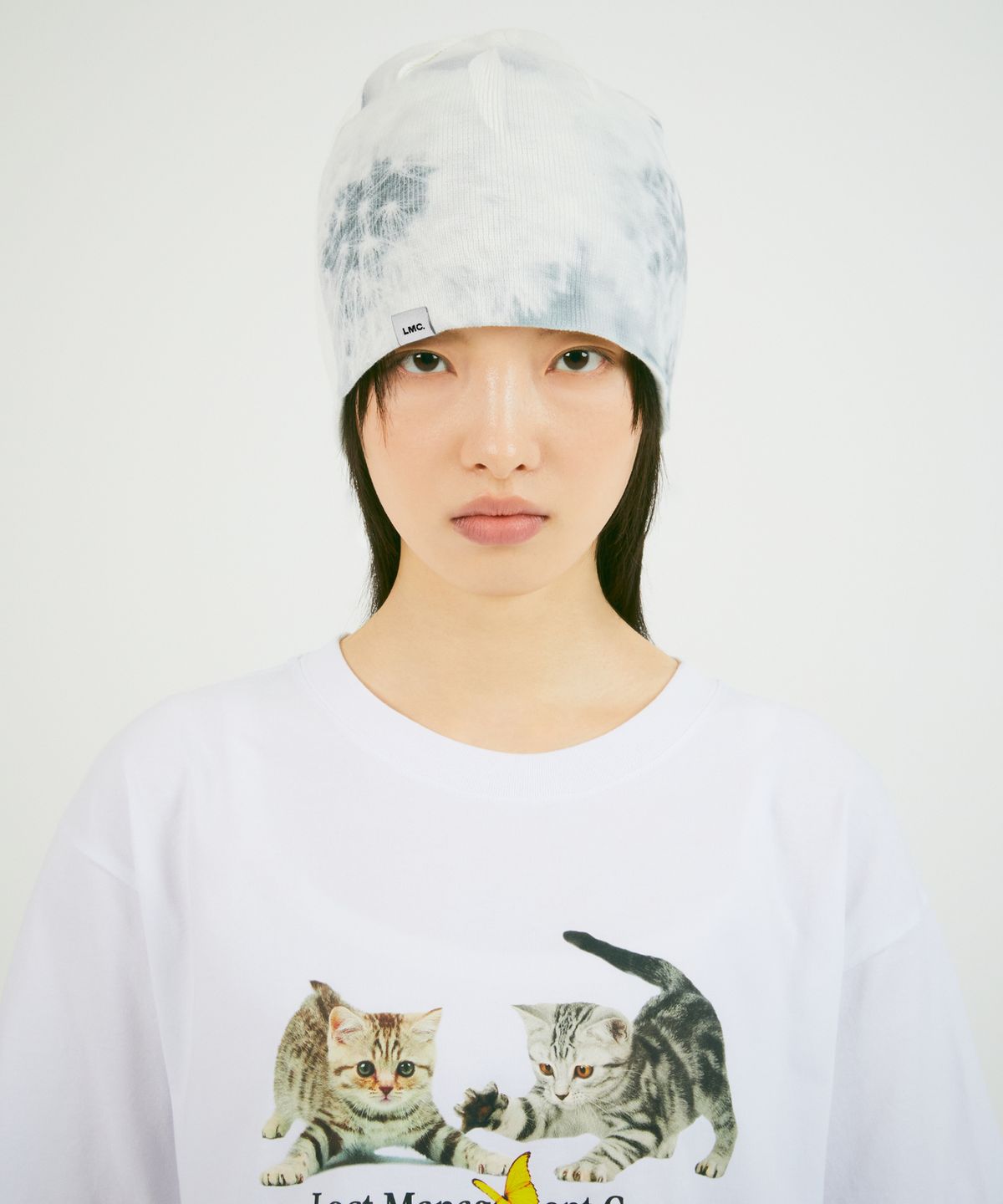 엘엠씨(LMC) PRINTED UNCUFFED BEANIE white