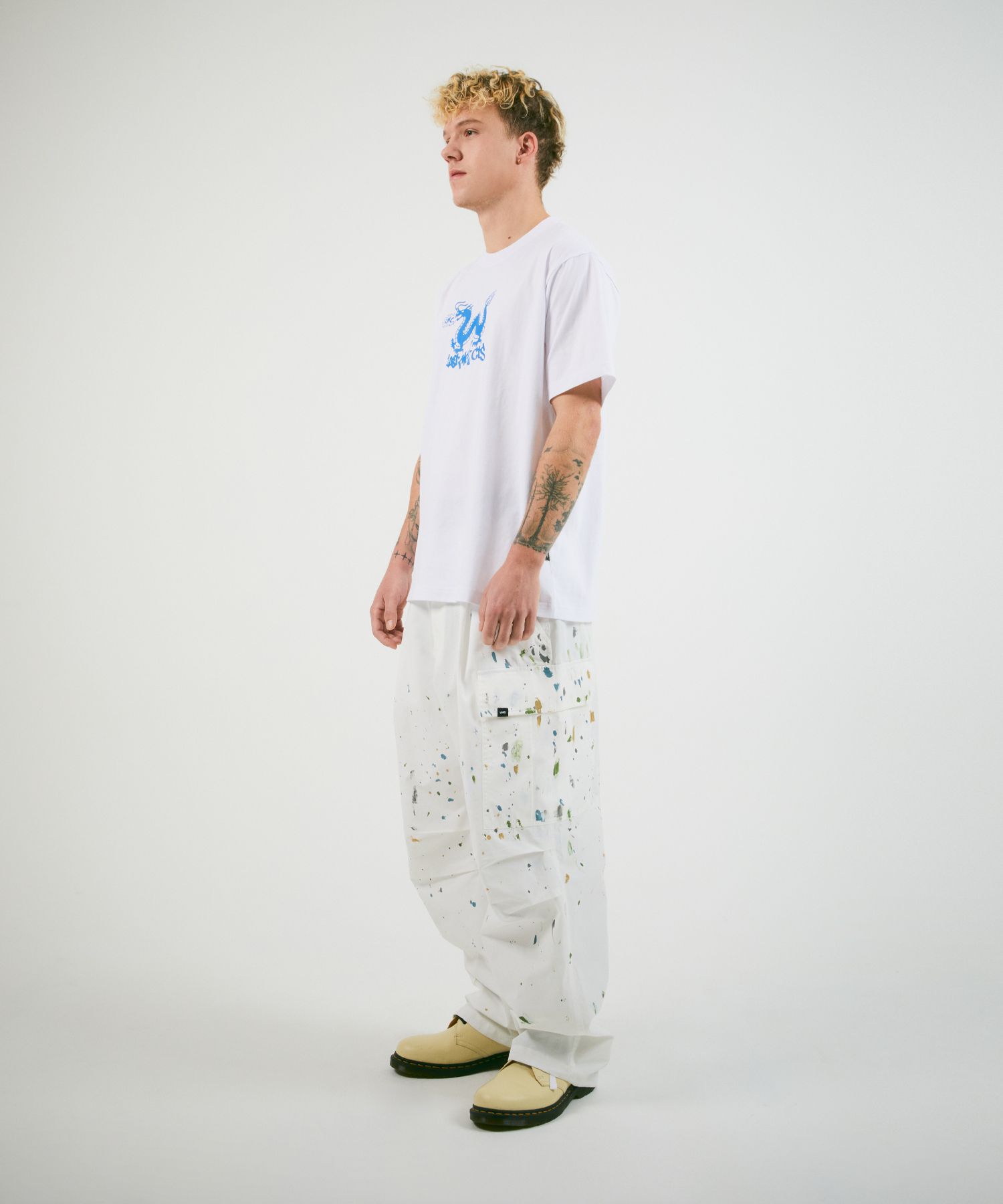 [ LMC]★PAINTING WIDE CARGO PANTS MUSINSA | LMC PAINTING WIDE CARGO PANTS white