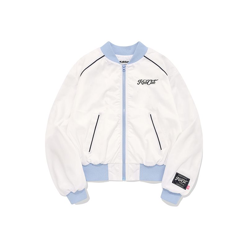 MUSINSA | KIRSH Uni Logo Wappen Crop Blouson Jacket [Ivory]