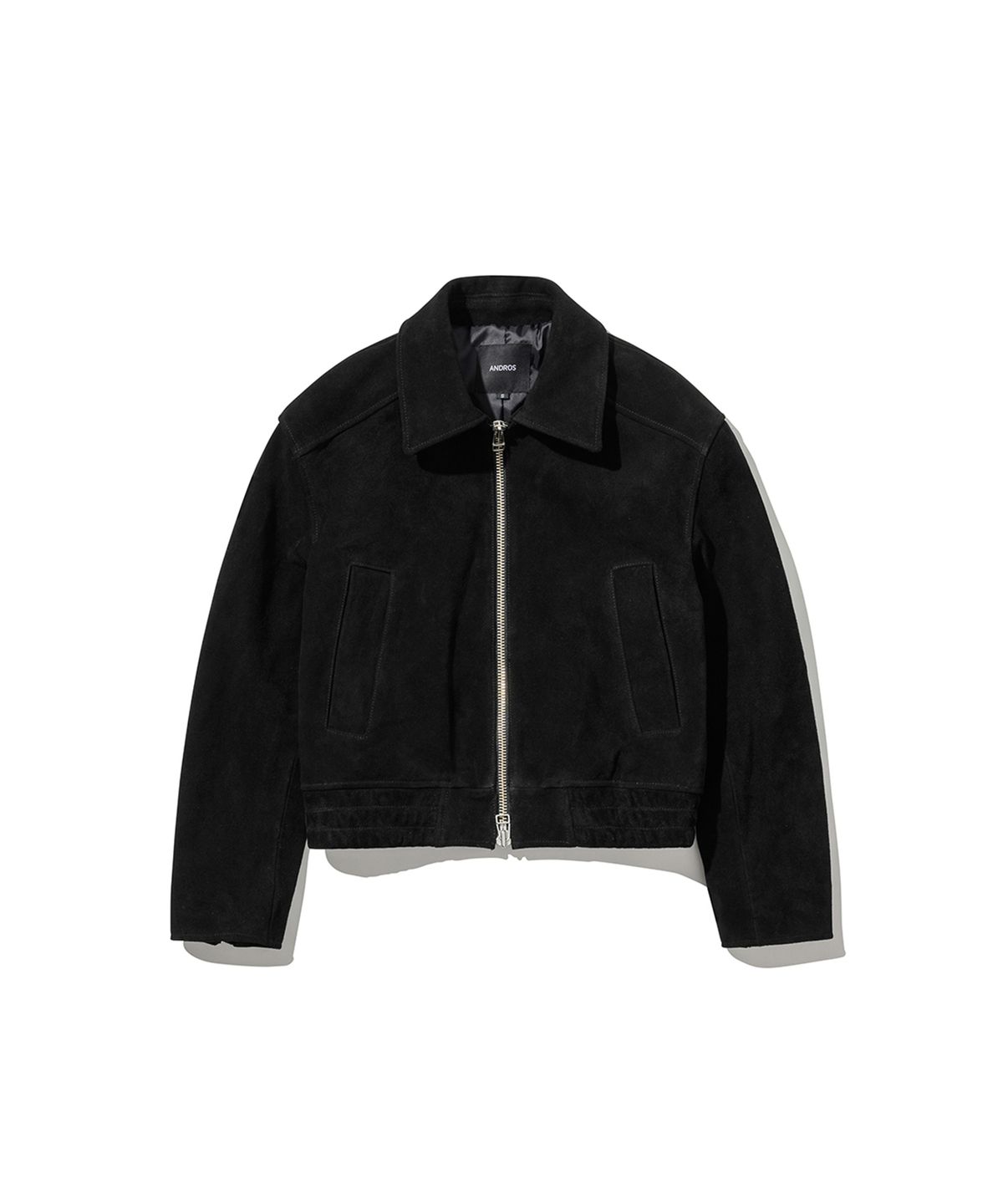 앤드로스(ANDROS) Cropped Suede Jacket (Black)