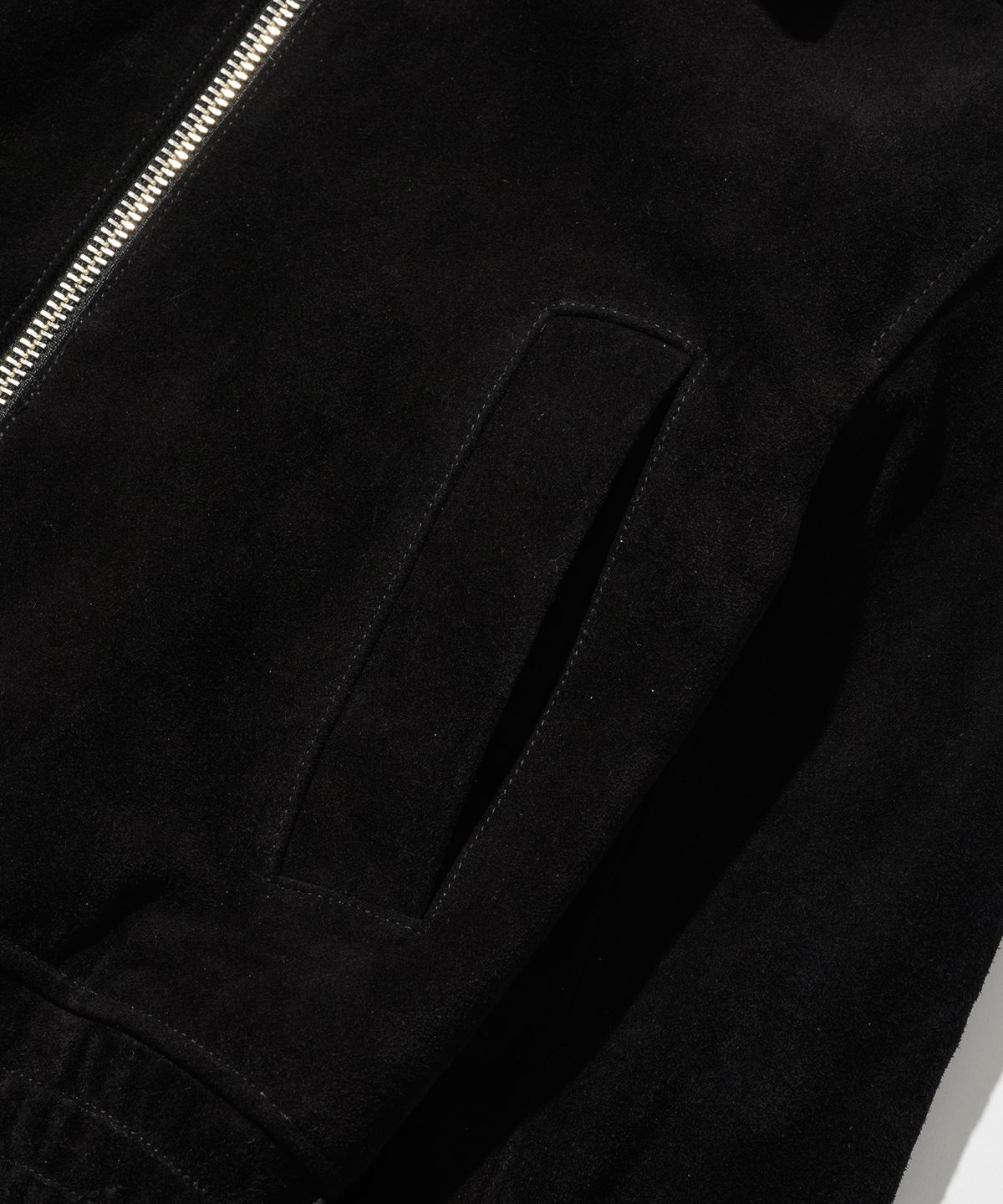 앤드로스(ANDROS) Cropped Suede Jacket (Black)