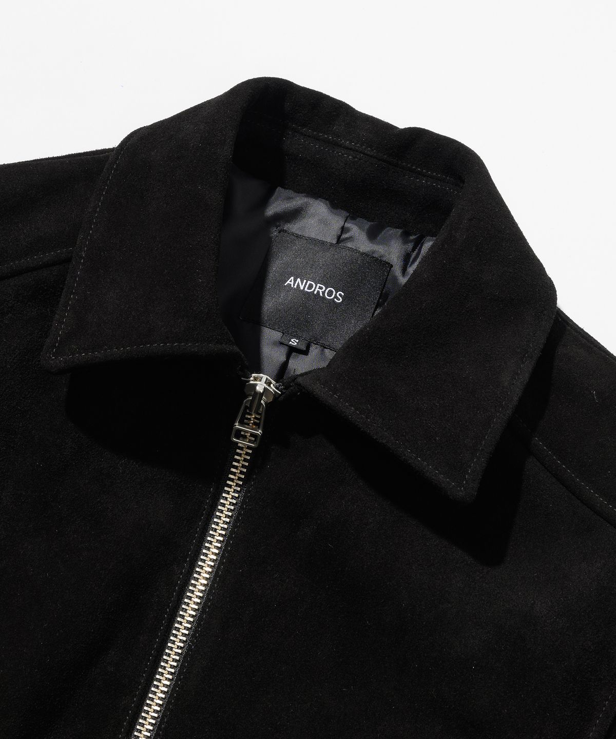 앤드로스(ANDROS) Cropped Suede Jacket (Black)