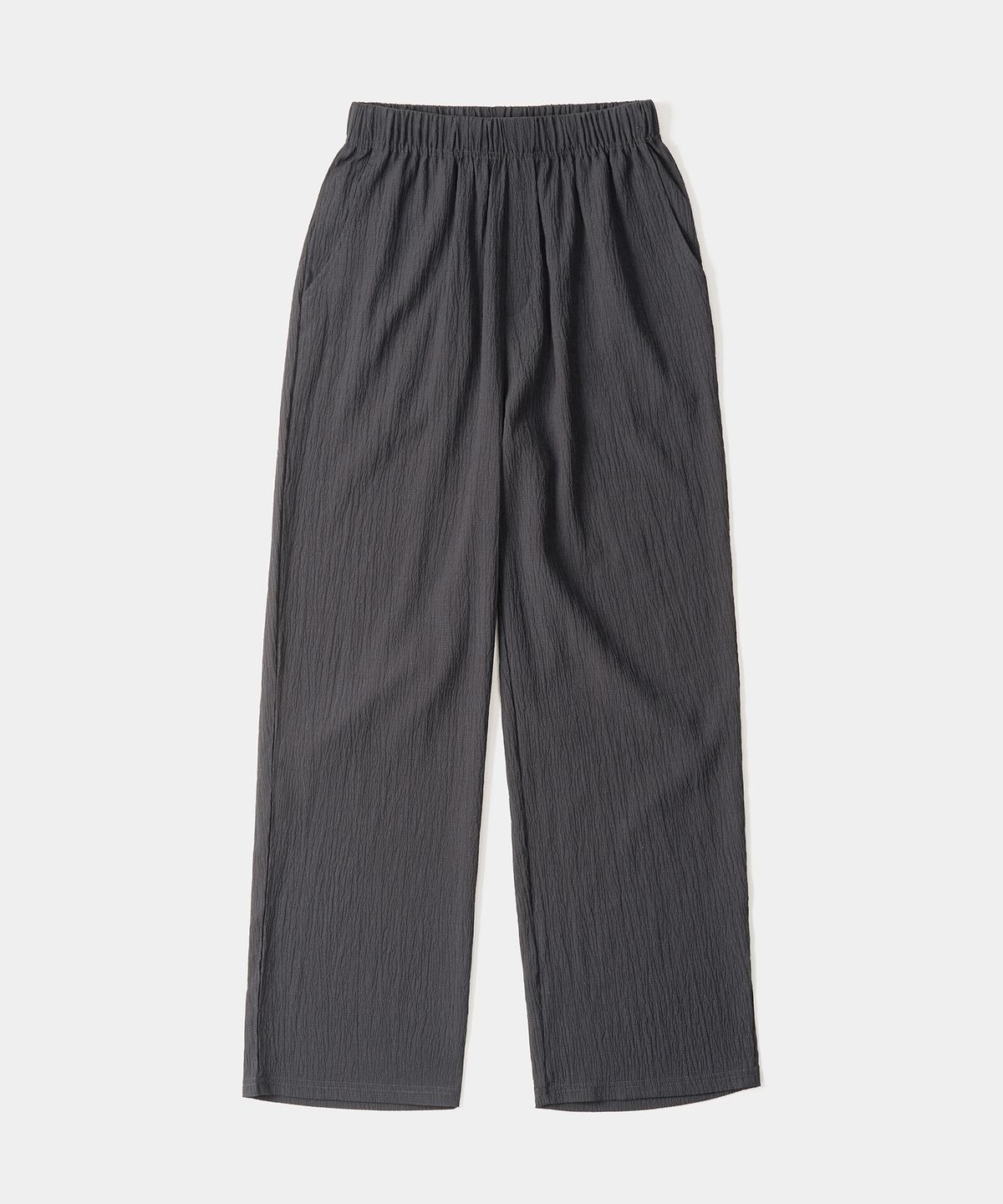 엑스컨테이너(EXCONTAINER) 플리츠 와이드 밴딩 팬츠 (CHARCOAL)